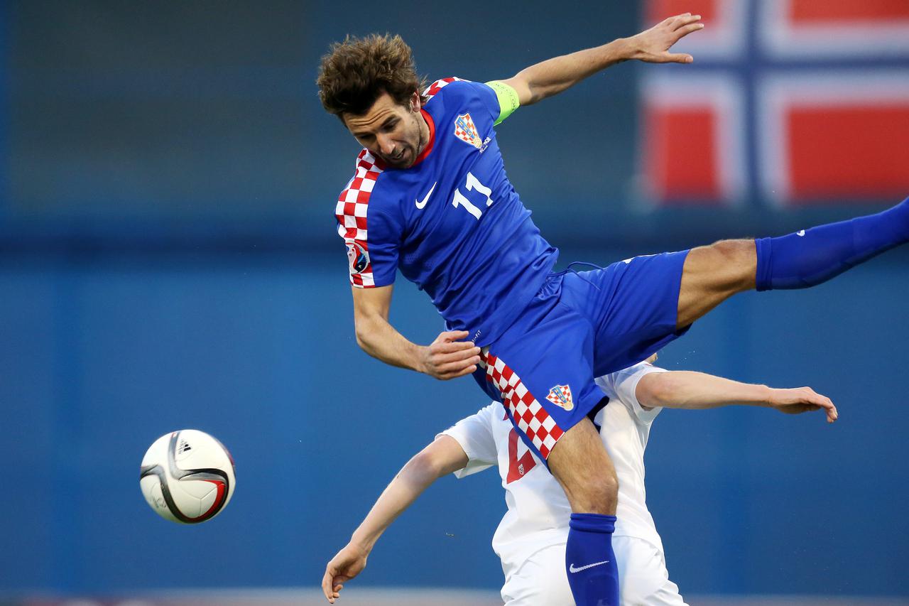 28.03.2015., stadion Maksimir, Zagreb - Kvalifikacije za Europsko prvenstvo 2016., Hrvatska - Norveska. Darijo Srna. Photo: Slavko Midzor/PIXSELL