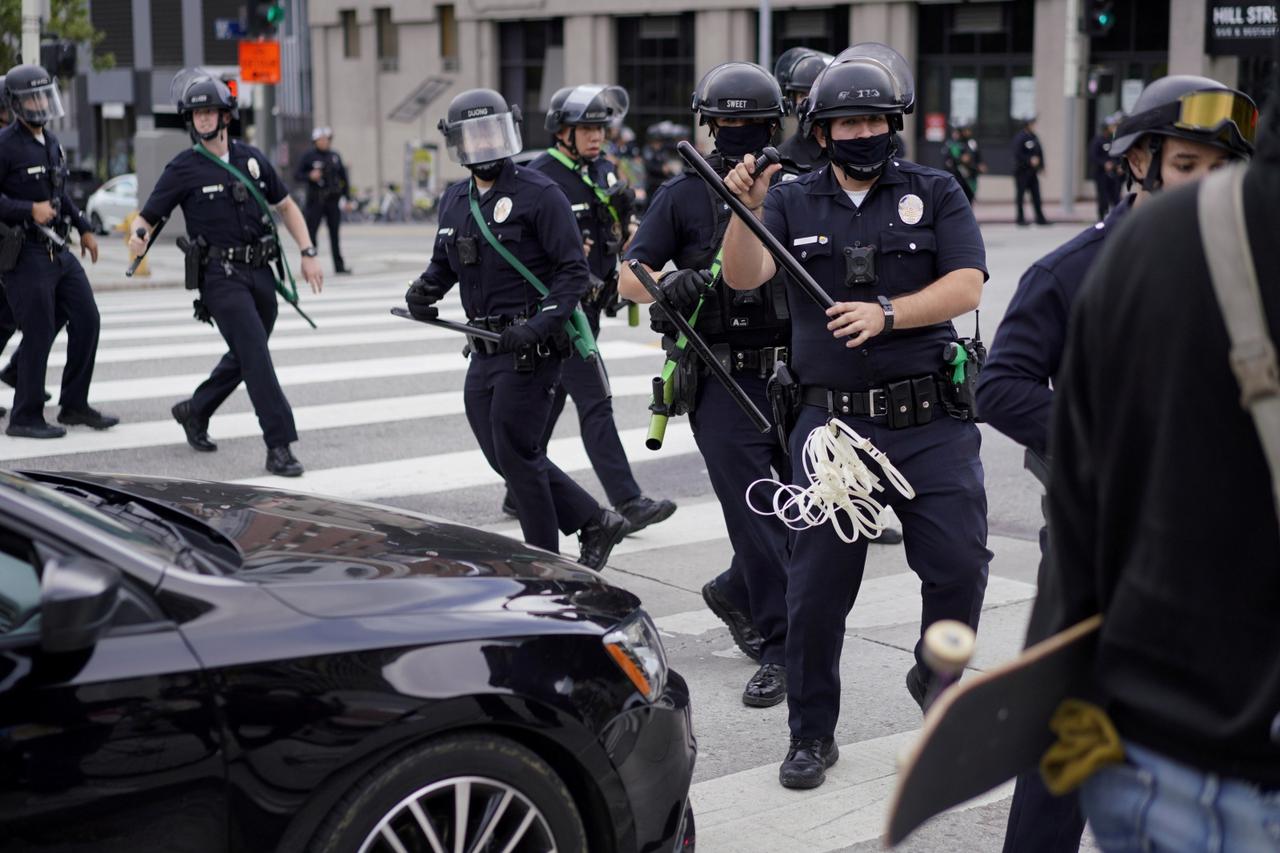 Protest against the death in Minneapolis police custody of George Floyd in Los Angeles