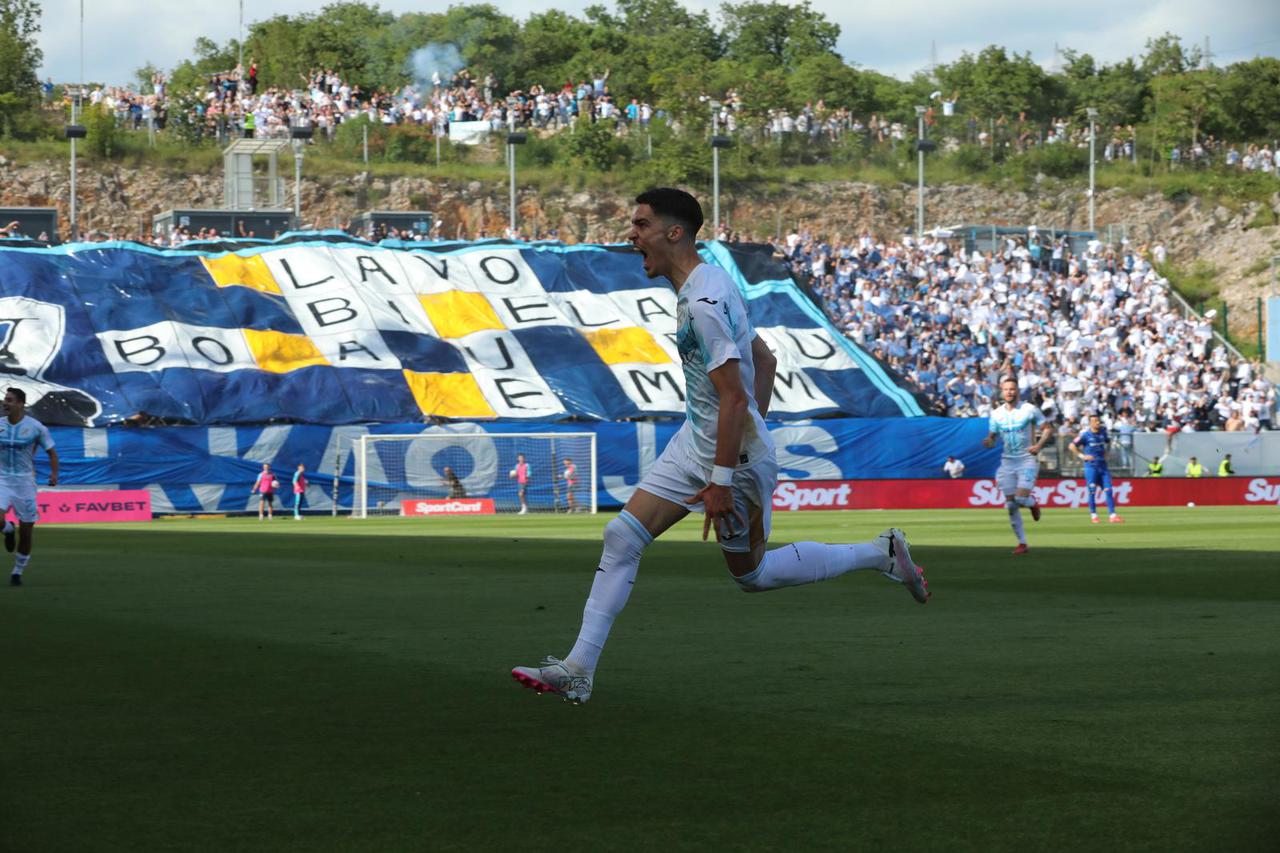 Rijeka: Niko Janković zabija prvi gol u susretu s Belupom, slavlje na terenu 