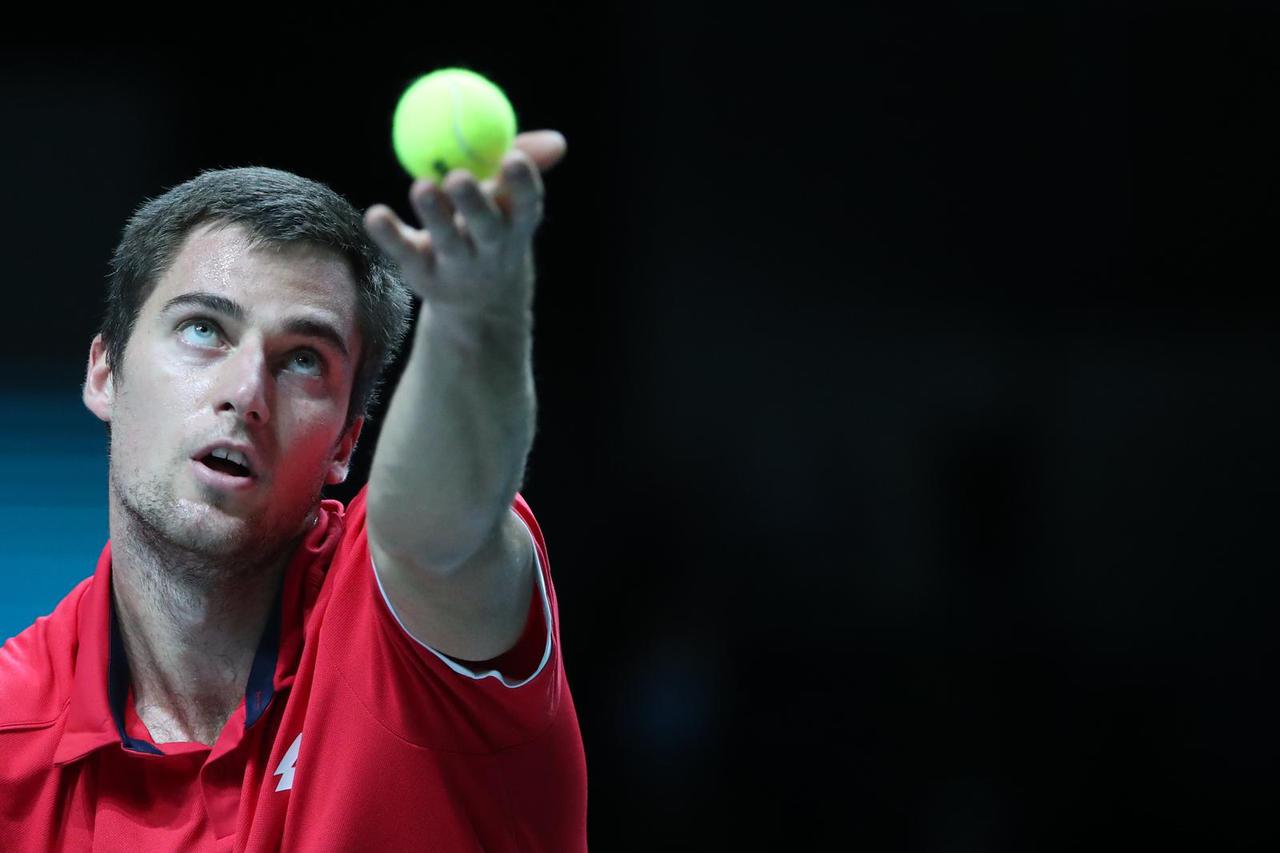 Finale Davis Cupa između Hrvatske i Rusije , prvi meč: Borna Gojo - Andrej Rubljov 