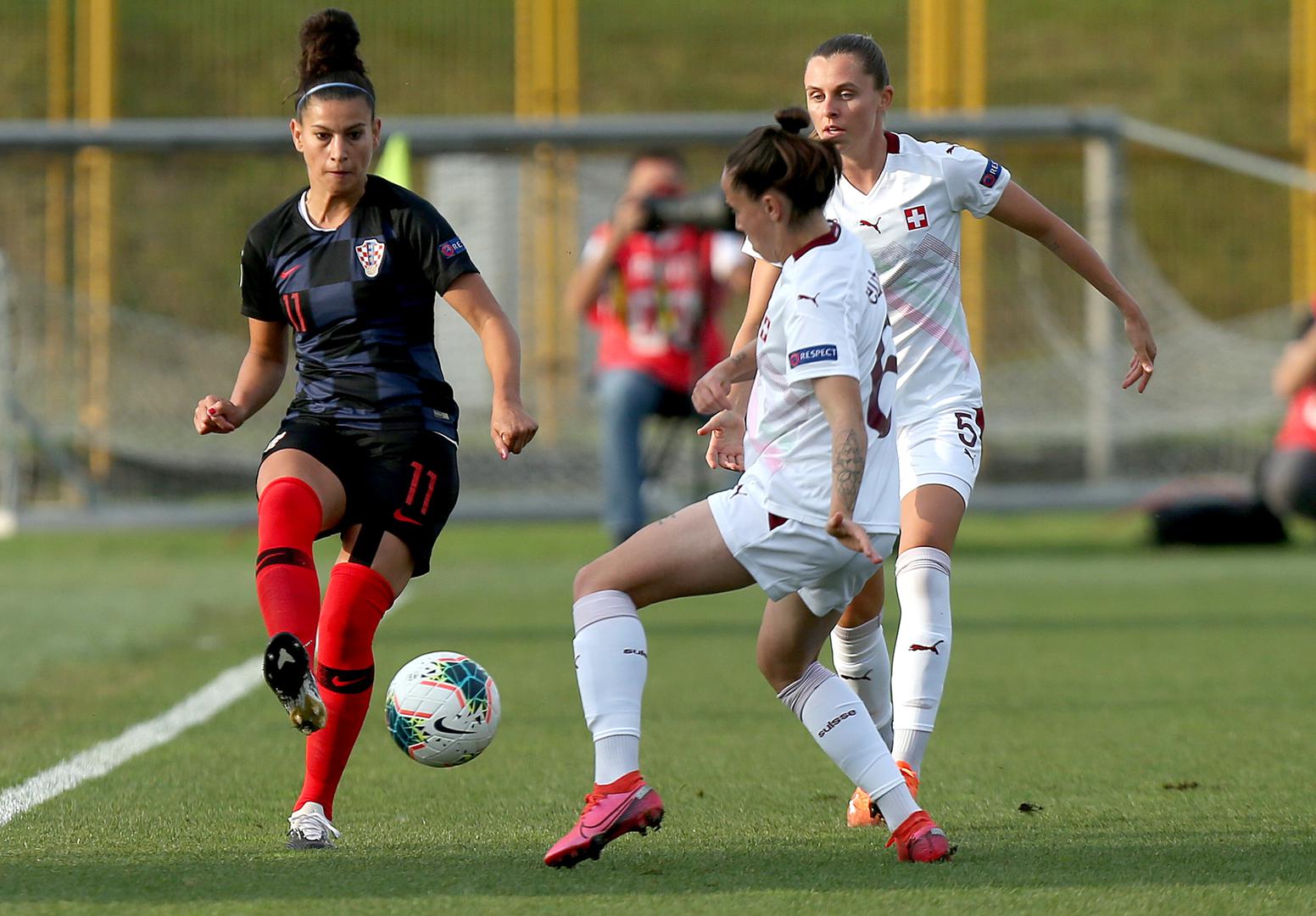 18.09.2020., Zapresic - Kvalifikacijska utakmica za zensko nogometno EP, Hrvatska - Svicarska. Photo: Marko Prpic/PIXSELL