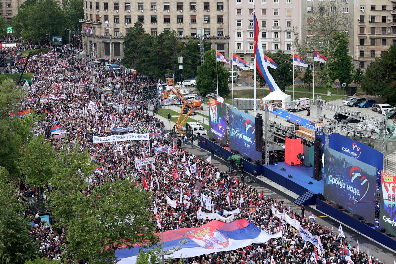 Rally in support of Serbia's President Aleksandar Vucic in Belgrade