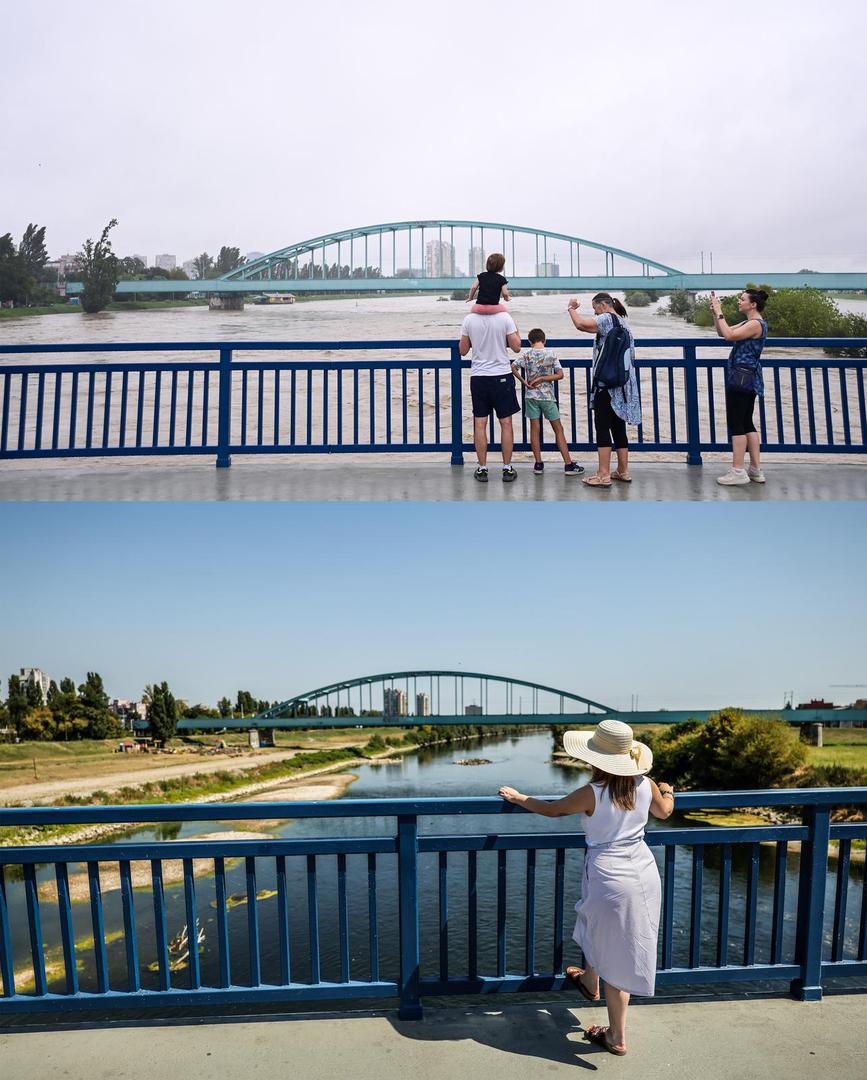Fotografije s iste lokacije tako pokazuju koliko priroda može biti nepredvidiva i kontrastna, od jednih ekstremnih uvjeta do drugih, od nabujale rijeke koja prijeti izlijevanjem do izrazito niskog vodostaja uslijed sušnog i vrućeg razdoblja.