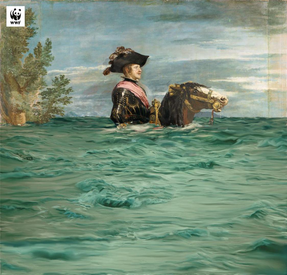 "Filip IV. na konju" Diega Velázqueza pri podizanju razine mora