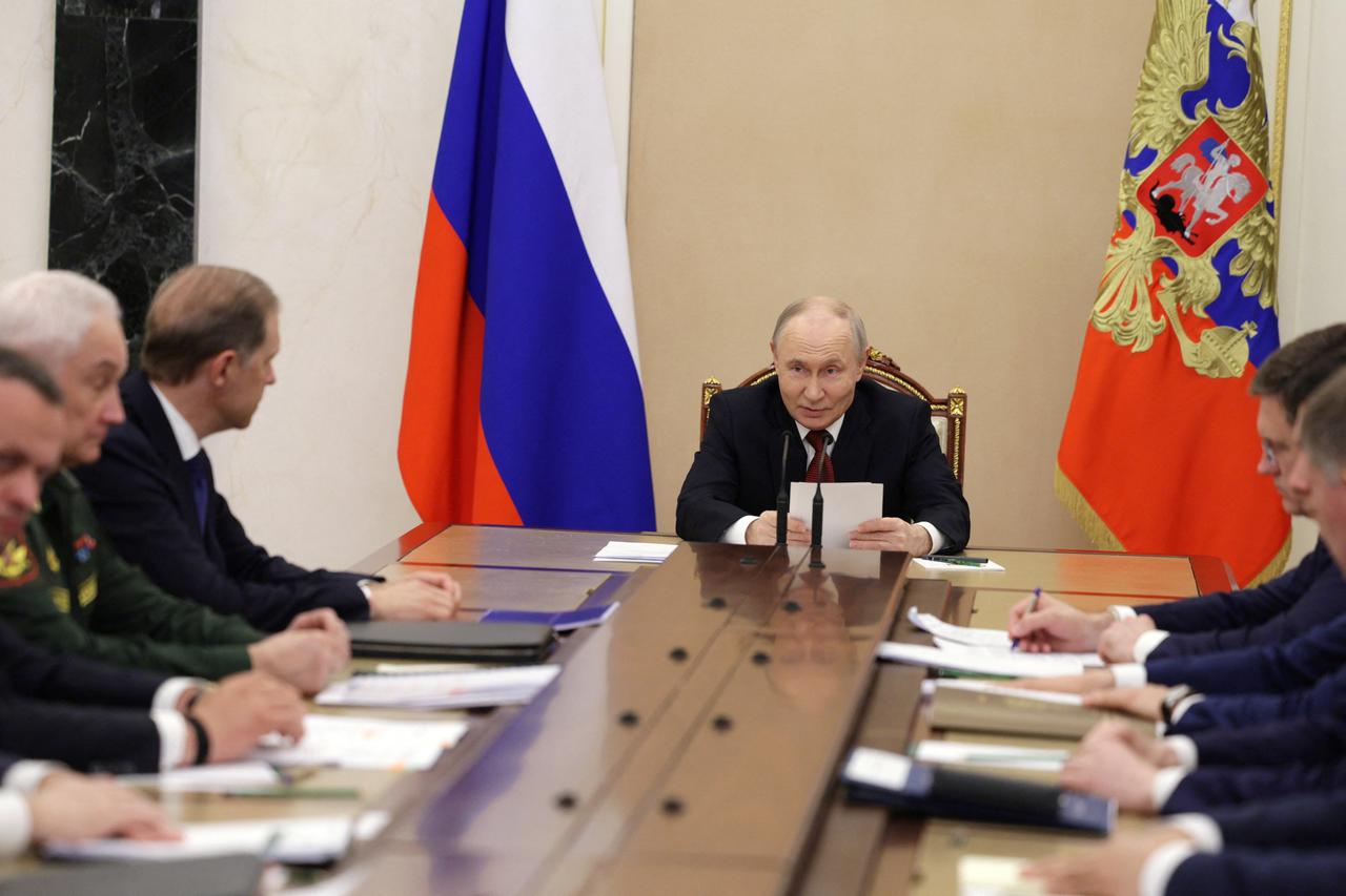 Russian President Putin chairs a meeting in Moscow