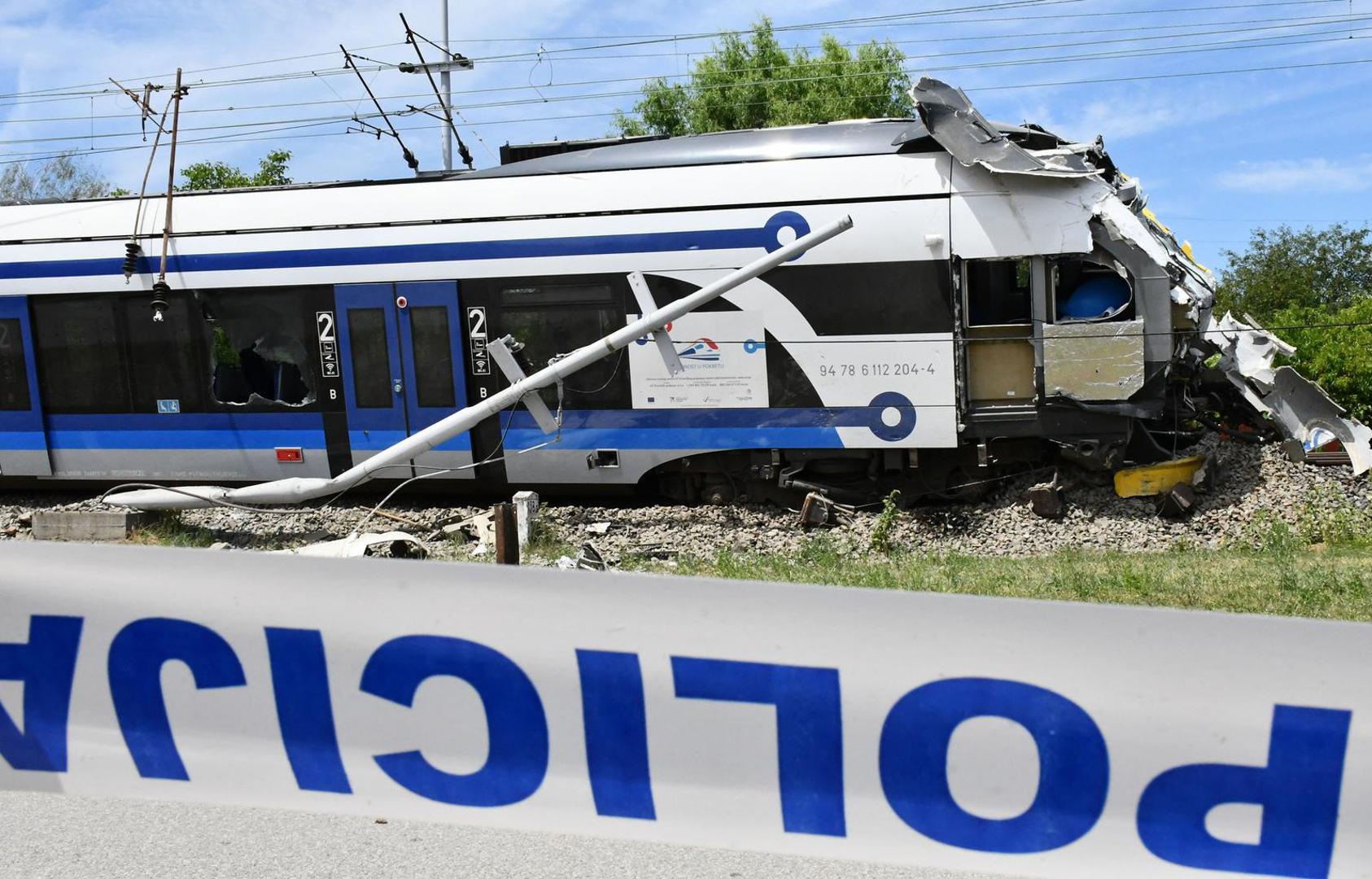 01.07.2025., Donji Andrijevci - Sudar vlaka i teretnog vozila na pruznom prijelazu bez rampe Trnavackoj ulici u Donjim Andrijevcima. Ima tesko ozlijedjenih. Photo: Ivica Galovic/PIXSELL