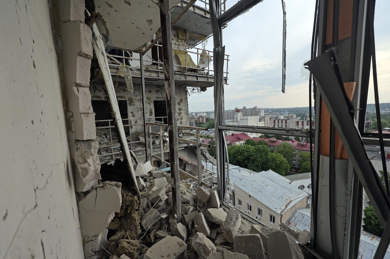 Kharkiv High-Rise Hit By Russian Airstrike - Ukraine