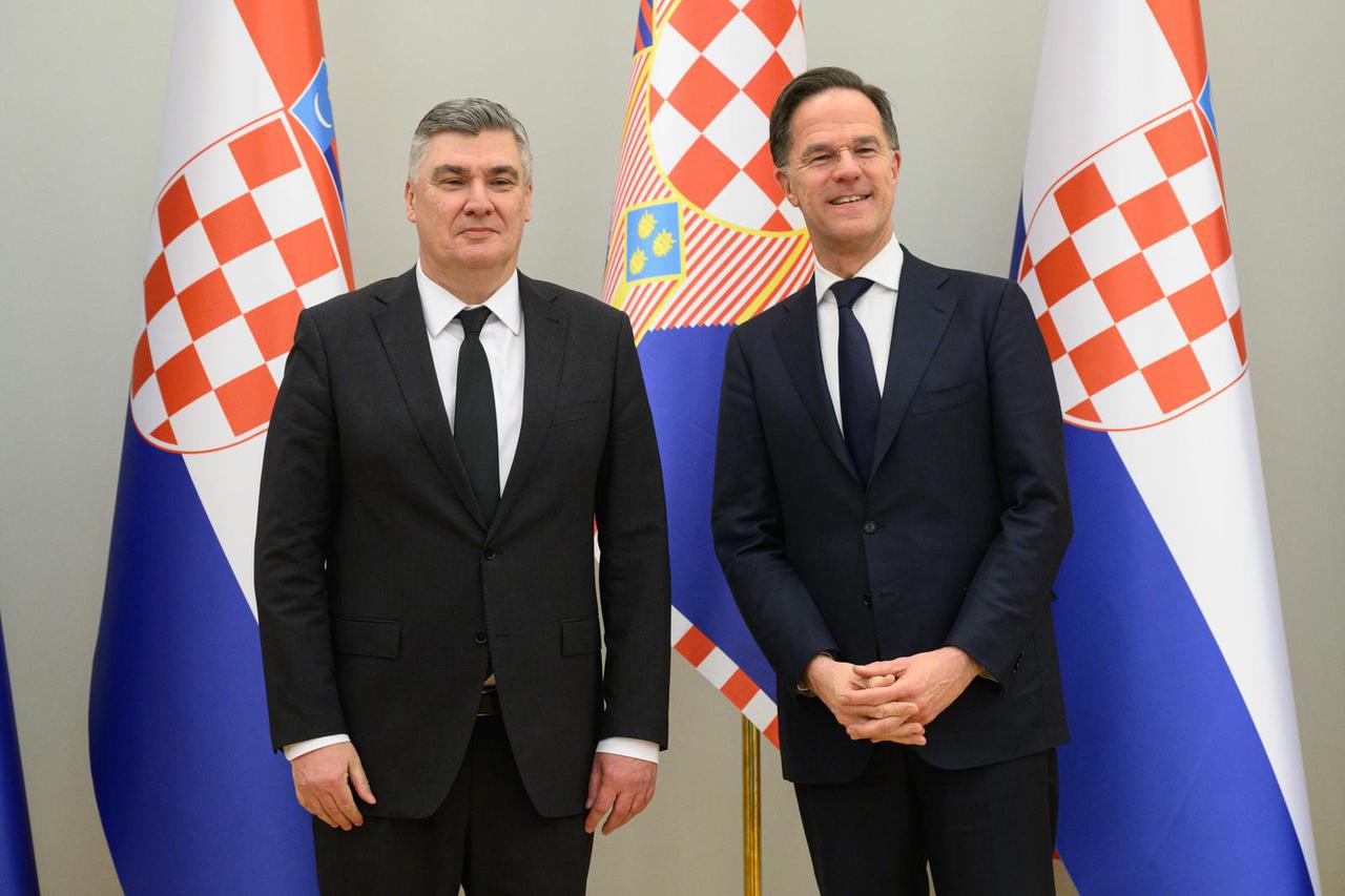 Zagreb: Predsjednik Republike Zoran Milanović primio glavnog tajnika NATO-a Marka Ruttea