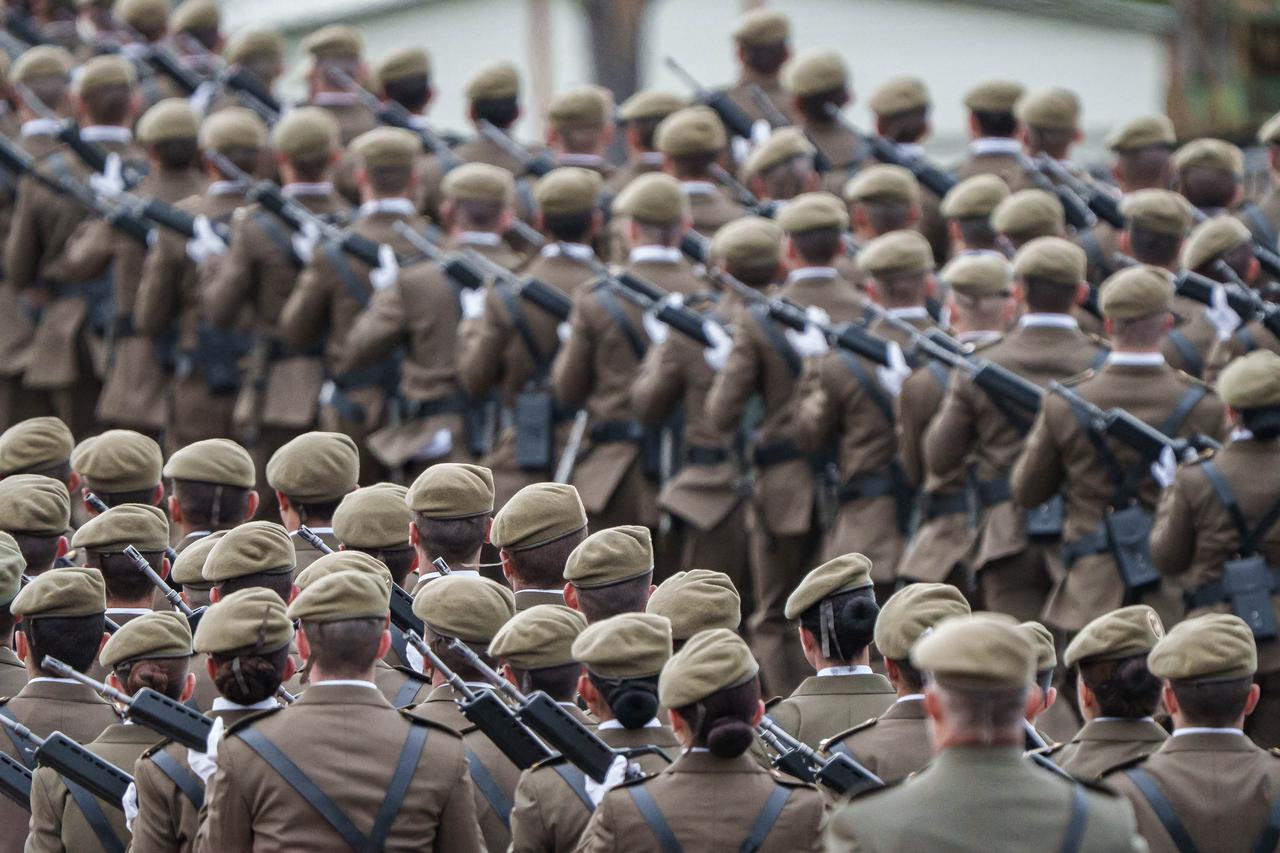 King Felipe during ceremony at Troop Training center - Caceres
