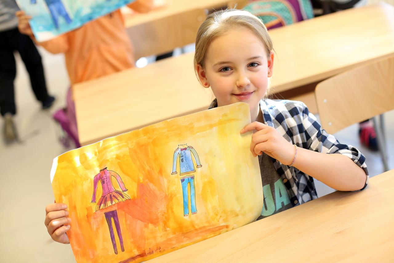 16.02.2017., Zagreb - Ucenici Osnovne skole Odra, nacrtali su svoju viziju skolskih uniformi. DKS_56151162 Photo: Borna Filic/PIXSELL