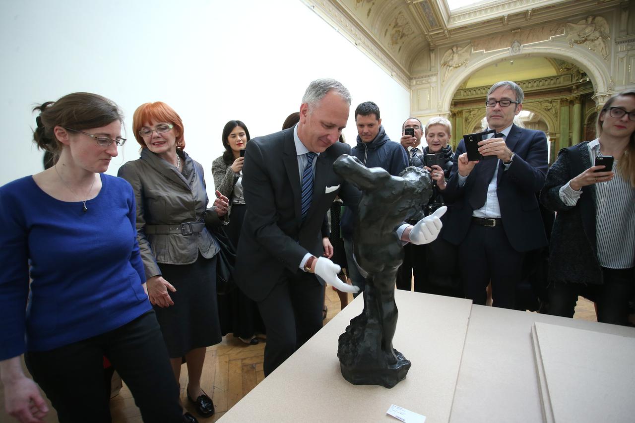 24.04.2015., Zagreb - Konferencija za medije na kojoj je najavljena izlozba Rodin u Mestrovicevom Zagrebu. Izlozba se otvara u Umjetnickom paviljonu 5. svibnja 2015. Rijec je o izlozbi na kojoj ce slavni kipar, Auguste Rodin (1840.-1917.),  biti predstavl
