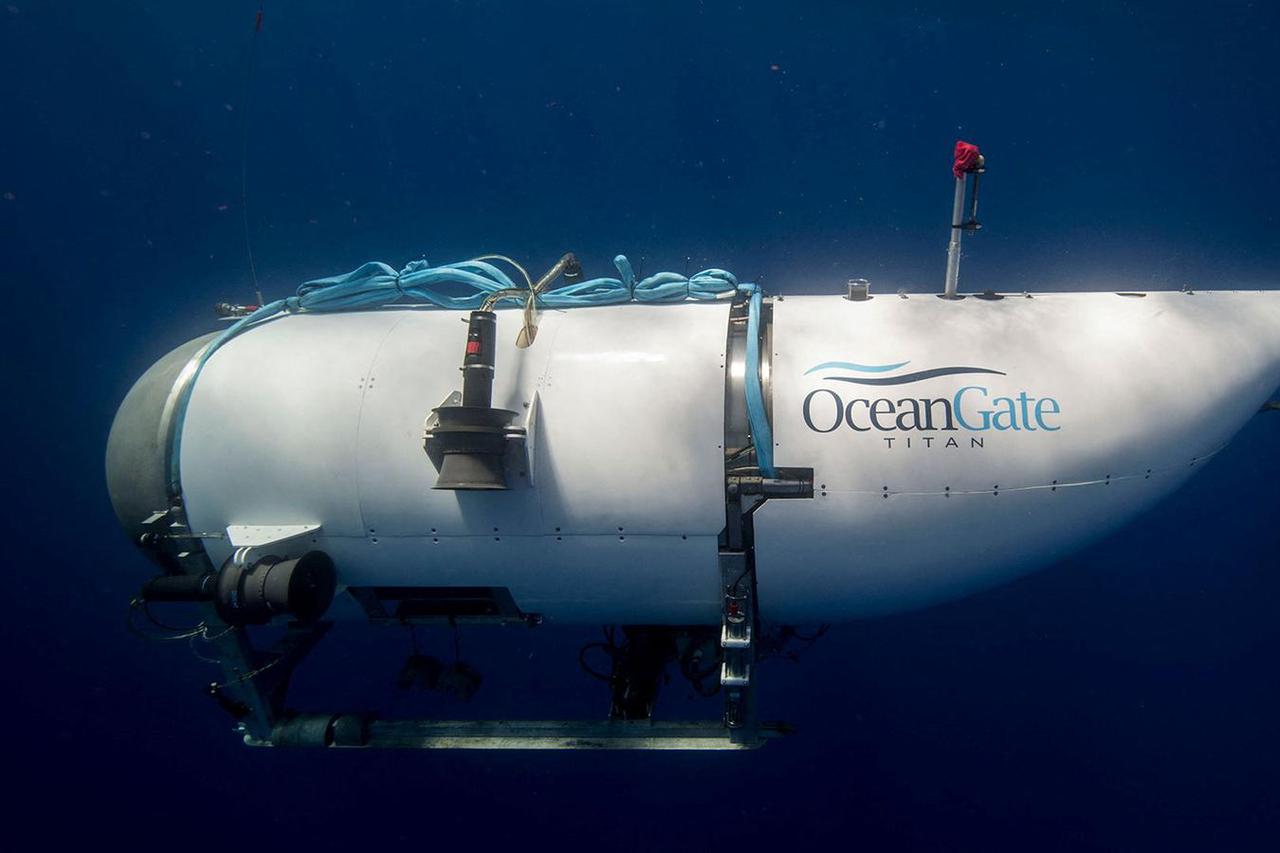 The Titan submersible operated by OceanGate Expeditions dives in an undated photograph