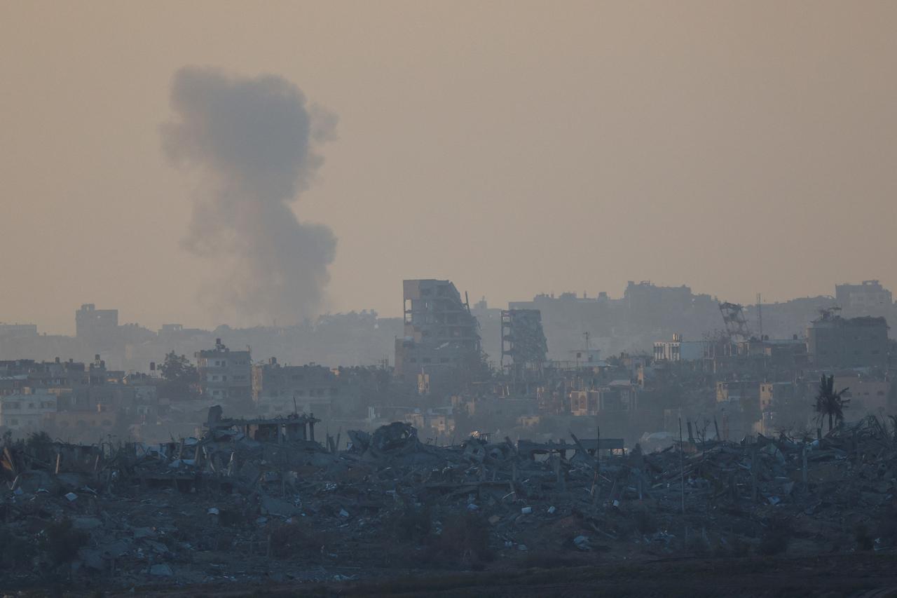 Smoke over Gaza as seen from southern Israel