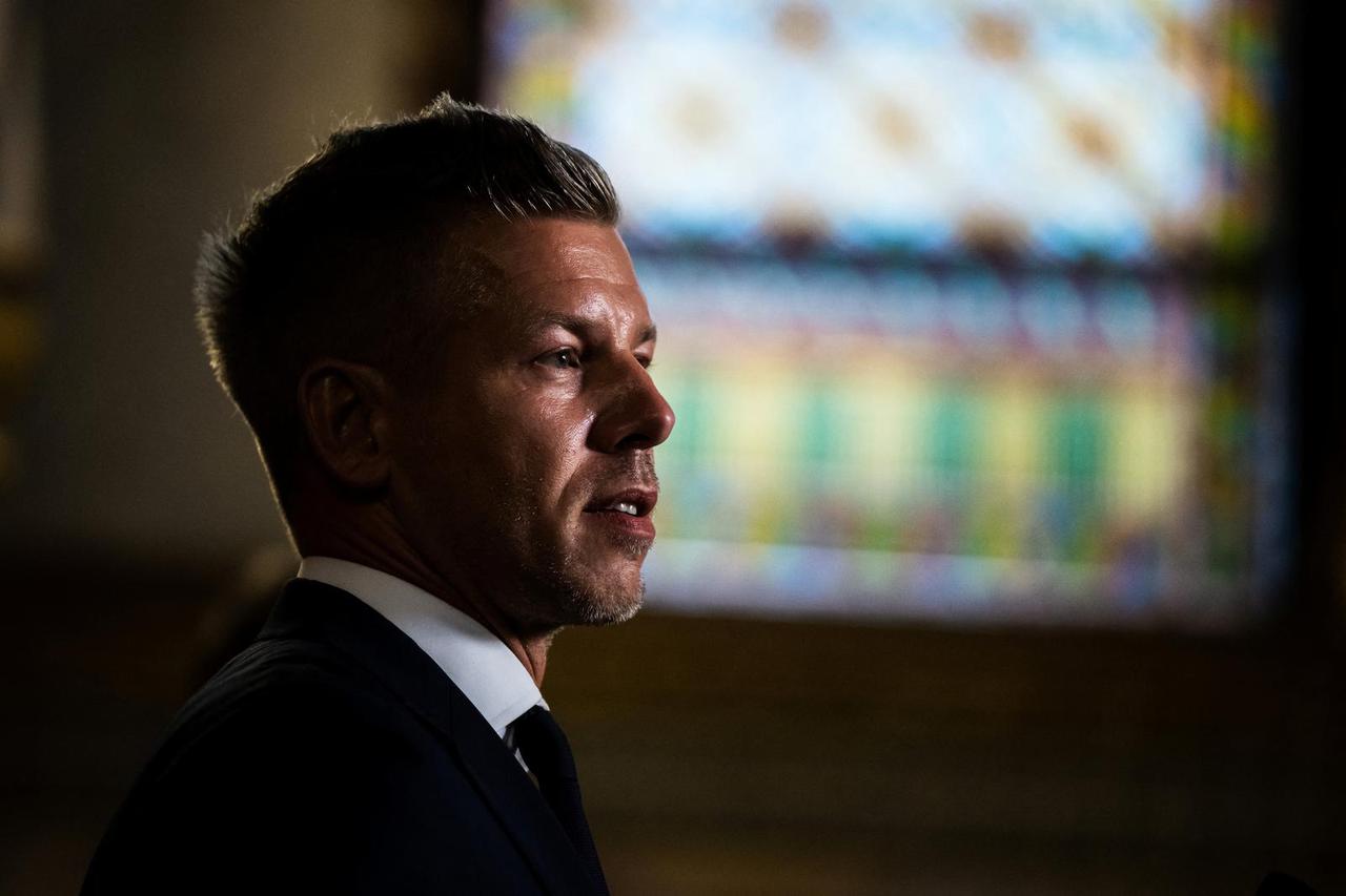 Hungary's Prime Minister Magyar holds a press conference, in Budapest