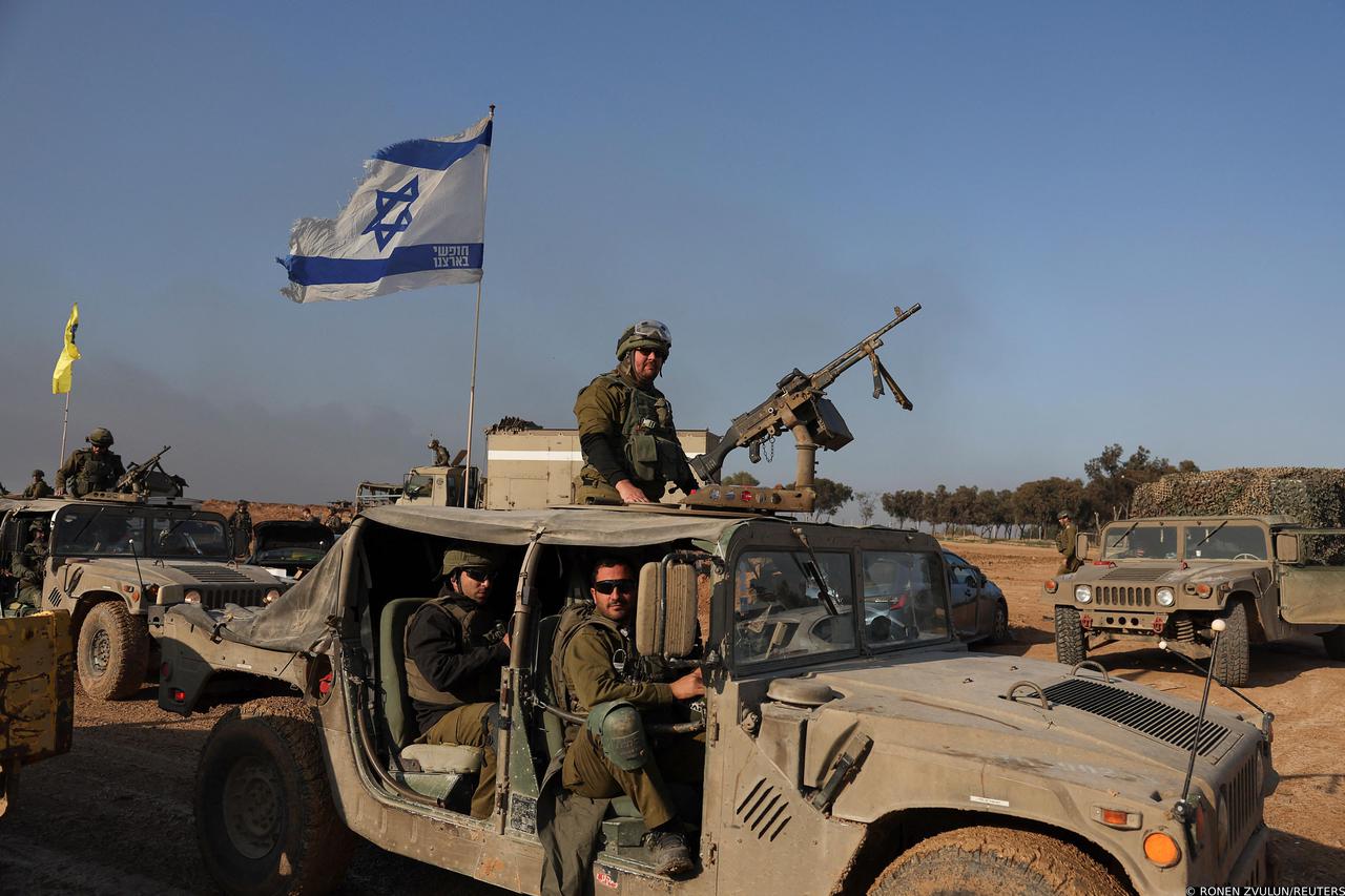 Israeli soldiers operate, near the border with Gaza, in southern Israel