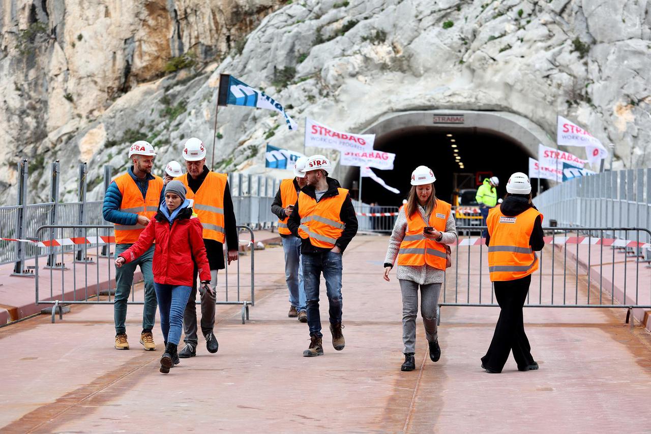 Svečanost spajanja mosta preko Cetine na obilaznici Omiša