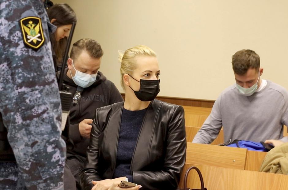 Yulia Navalnaya, wife of Russian opposition leader Alexei Navalny, attends a court hearing in Moscow