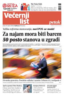 Večernji list naslovnica