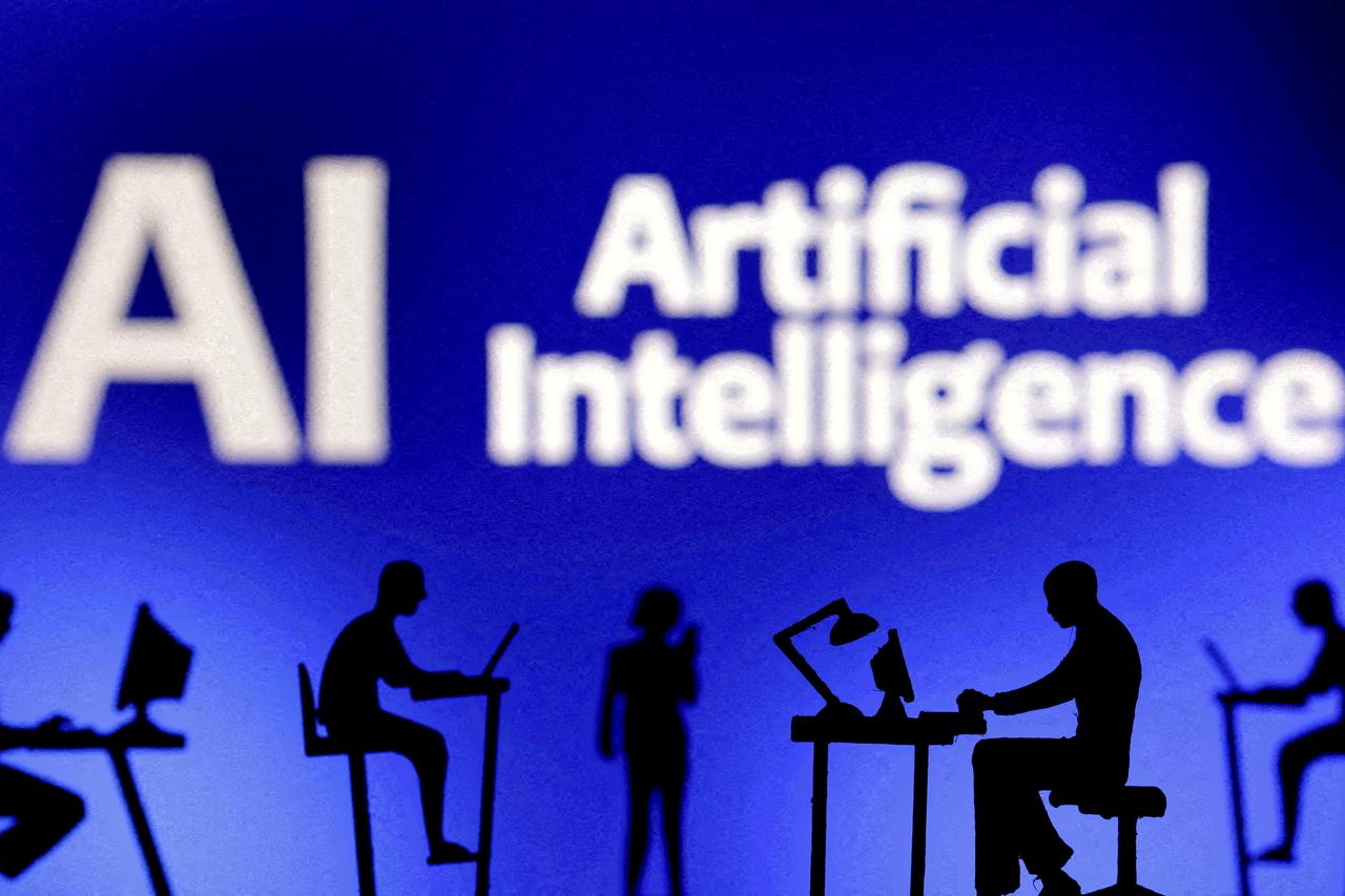 FILE PHOTO: Illustration shows words "Artificial Intelligence AI\