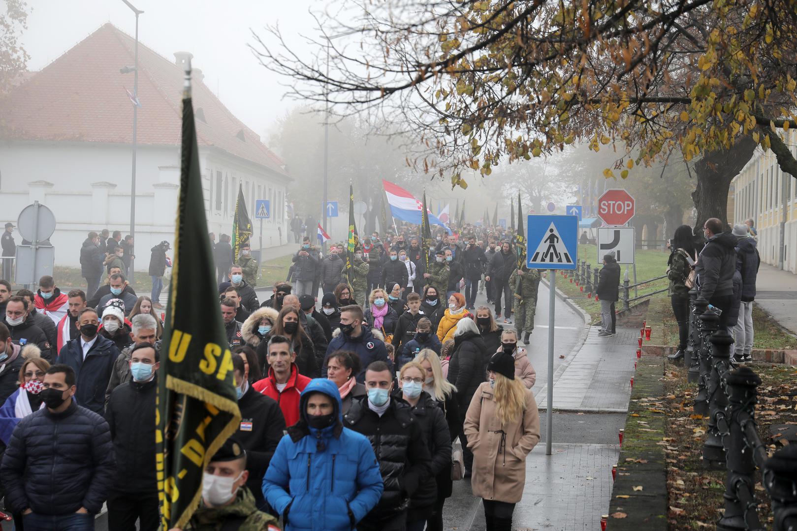 18.11.2019., Vukovar - Dan sjecanja na zrtvu Vukovara i Skabrnje 1991.-2020. Krenula Kolona sjecanja u posebnim okolnostima zbog epidemije koronavirusa. Photo: Emica Elvedji/PIXSELL