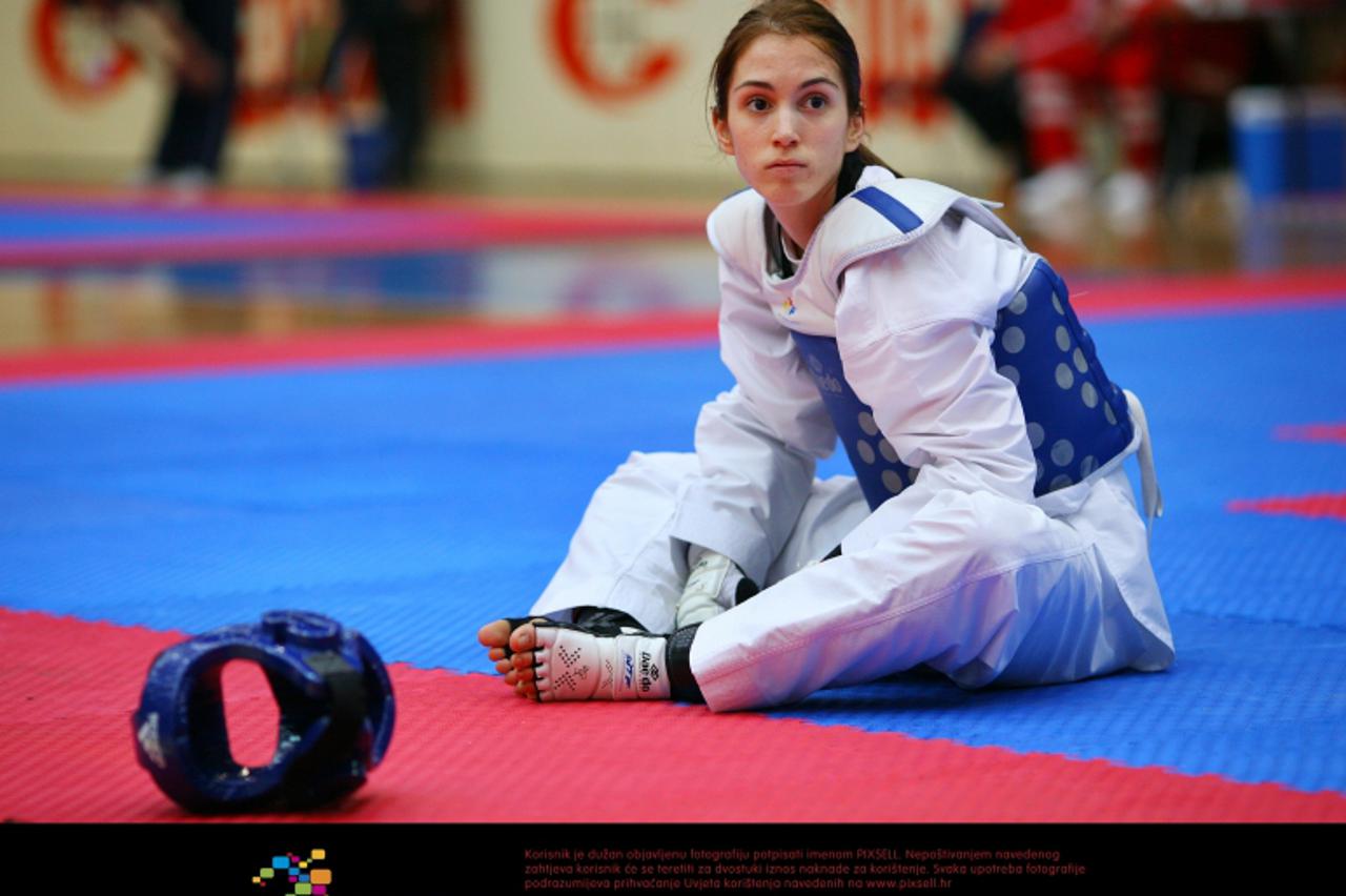 '14.04.2012., Zagreb - U sportskoj dvorani Sutinska vrela u Podsusedu odrzano je prvenstvo Hrvatske u taekwondou. Martina Zubcic.  Photo: Tomislav Miletic/PIXSELL'