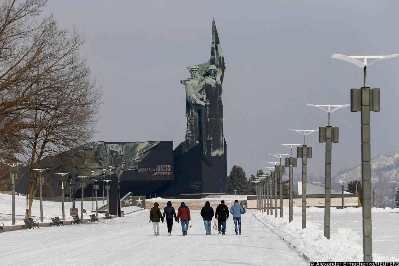 A view shows the rebel-held city of Donetsk