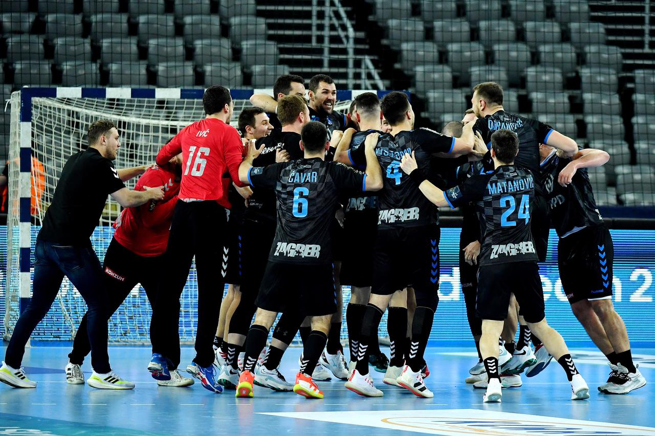 Zagreb: Slavlje PPD Zagreb nakon pobjede na Pick Szegedom u 11. kolu EHF Lige prvaka