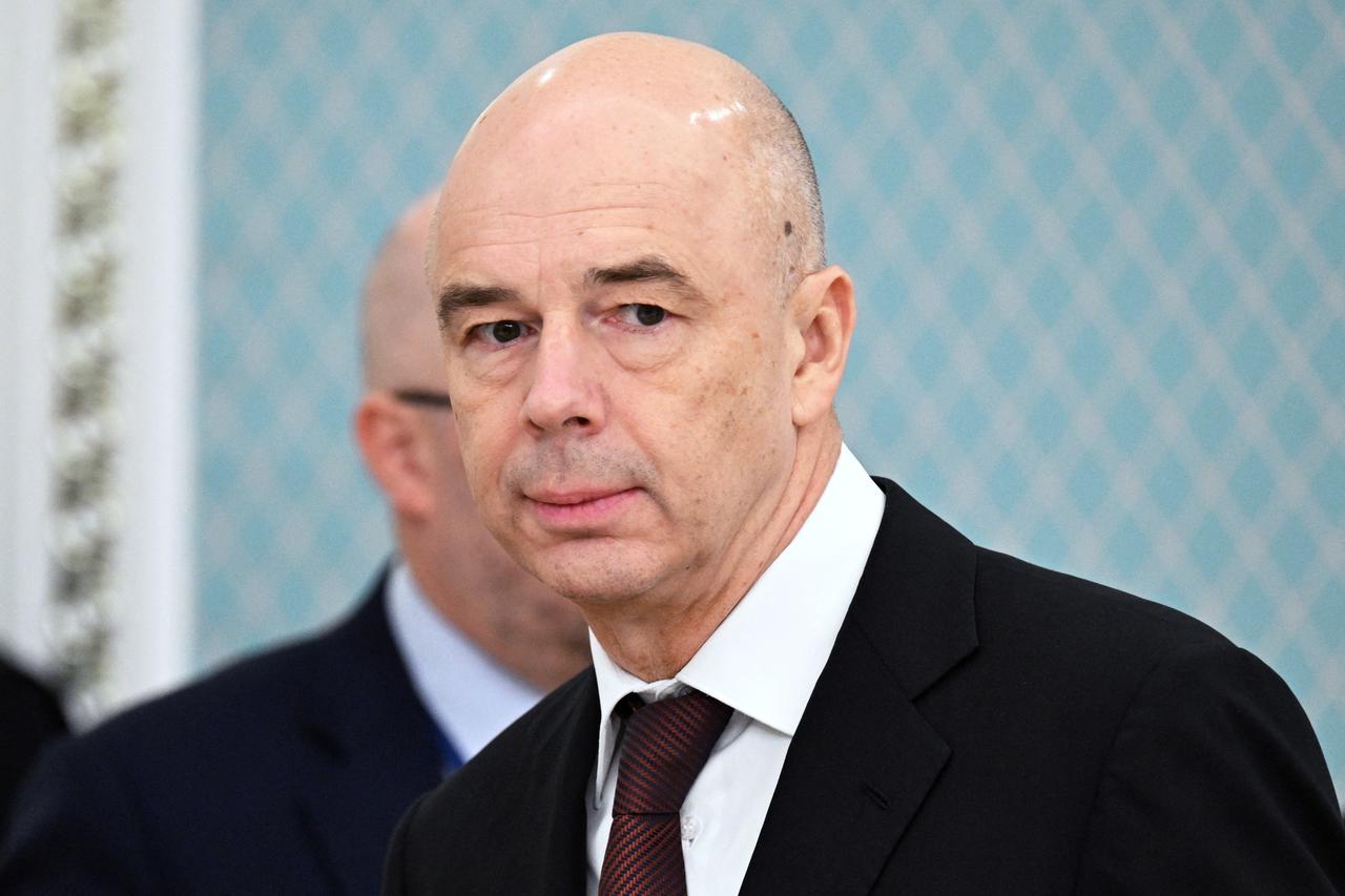 Russian Finance Minister Anton Siluanov is seen during Russian-Kazakh talks in Astana
