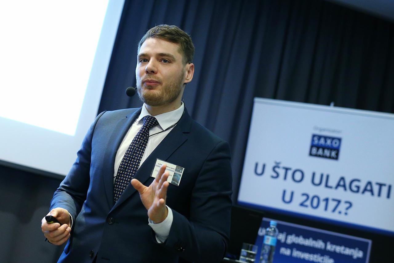 16.02.2017., Zagreb - Konferencija U sto ulagati u 2017. Glavni makroanaliticar Saxo banke Steen Jakobsen odrzao je predavanje o ulagackoj klimi u svijetu s obzirom na velike politicke promjene kao sto su BRExit te izbor Donalda Trumpa za predsjednika SAD