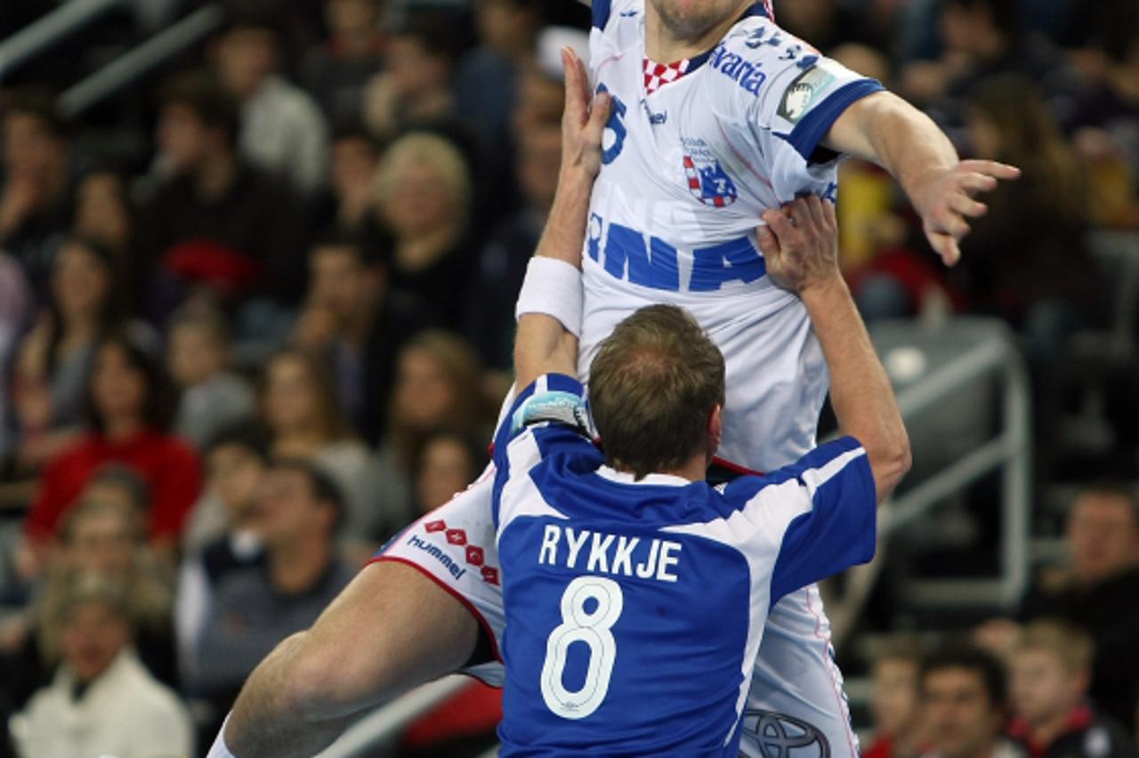 \'20.02.2010., Zagreb - Rukometna Liga prvaka, utakmica izmedju RK CO Zagreb i RK Fyllingen u zagrebackoj Areni.Jakov Gojun. Photo: Jurica Galoic/PIXSELL\'