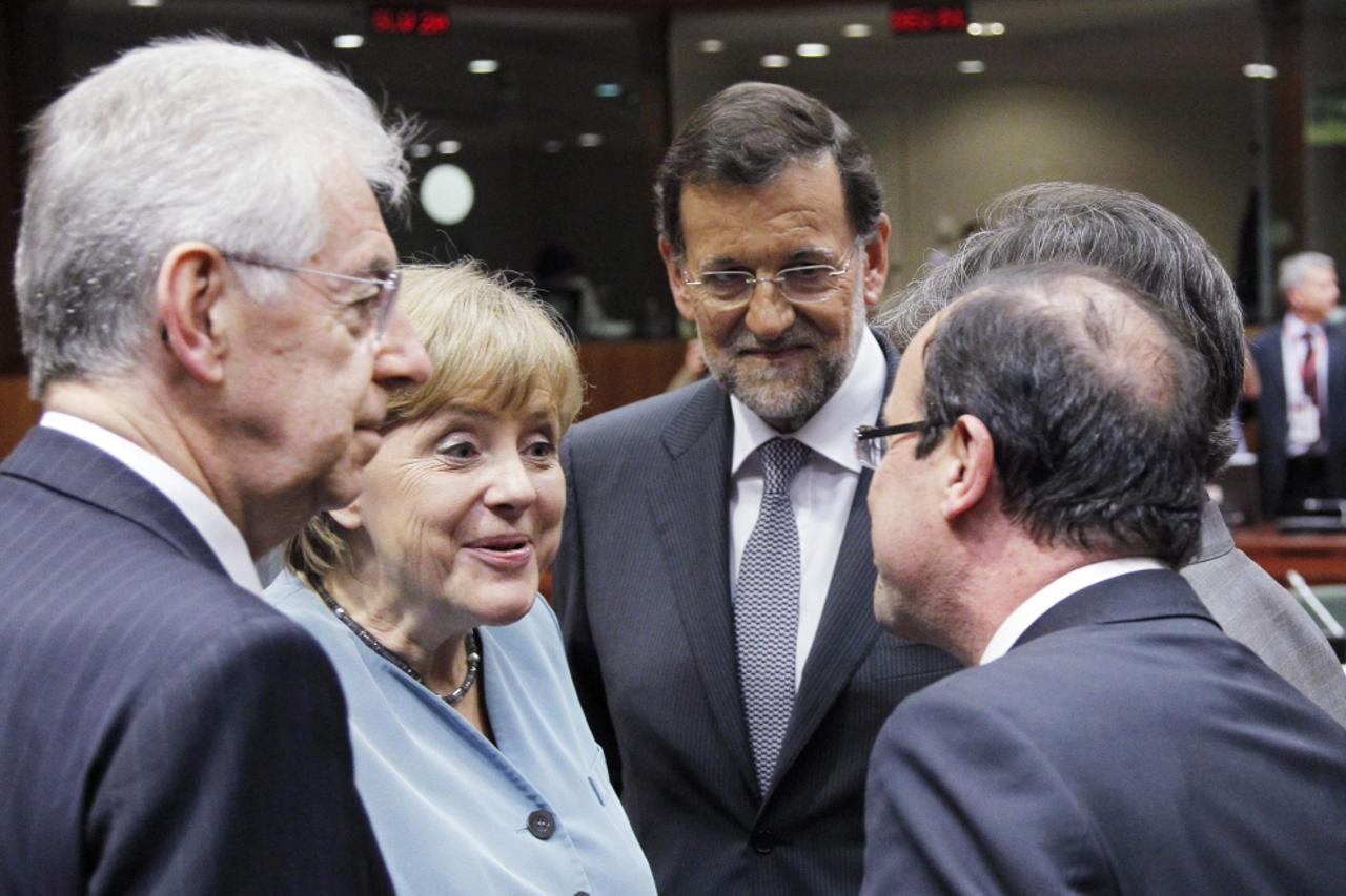 Mario Monti, Angela Merkel, Mariano Rajoy,François Hollande