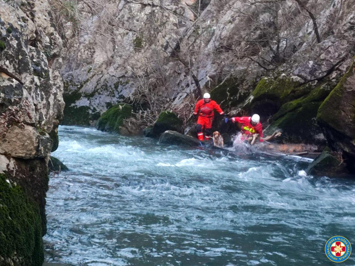 Pripadnici šibenske ispostave HGSS-a u ponedjeljak su krenuli u spašavanje psa koji je zapeo u kanjonu Čikole.