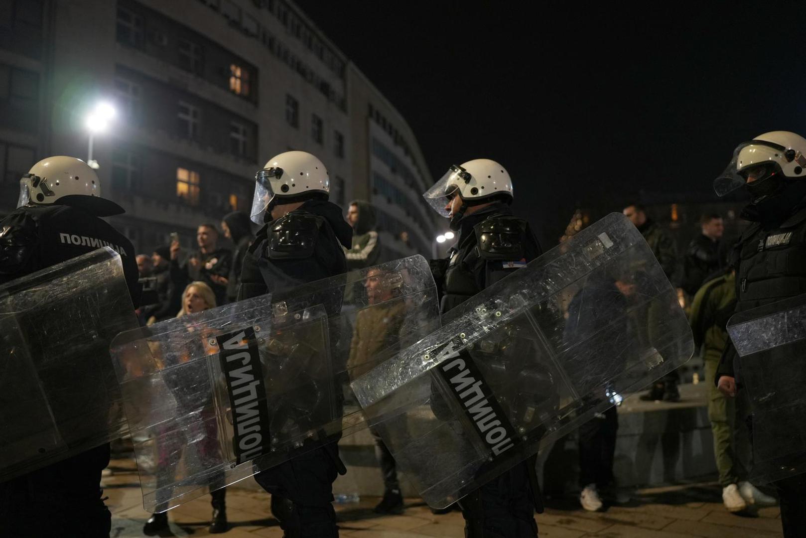 15.03.2025., Beograd, Srbija - Policijske snage rasporedjene na ulicama Beograda. Puno policije nalazi se u Pionirskom parku i ispred Skupstine Srbije. Photo: Dejan Rakita/PIXSELL