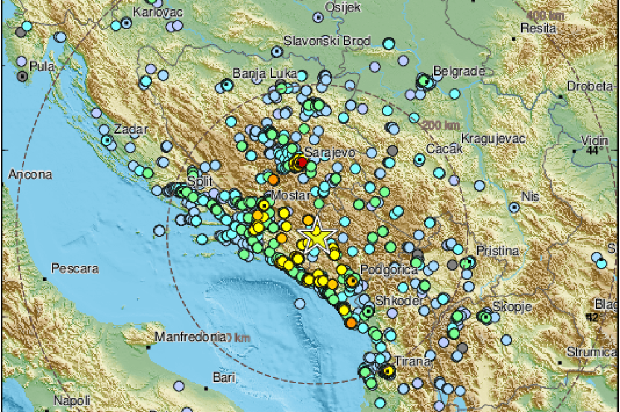 Jaki potres u Crnoj Gori magnitude 5,3 po Richteru