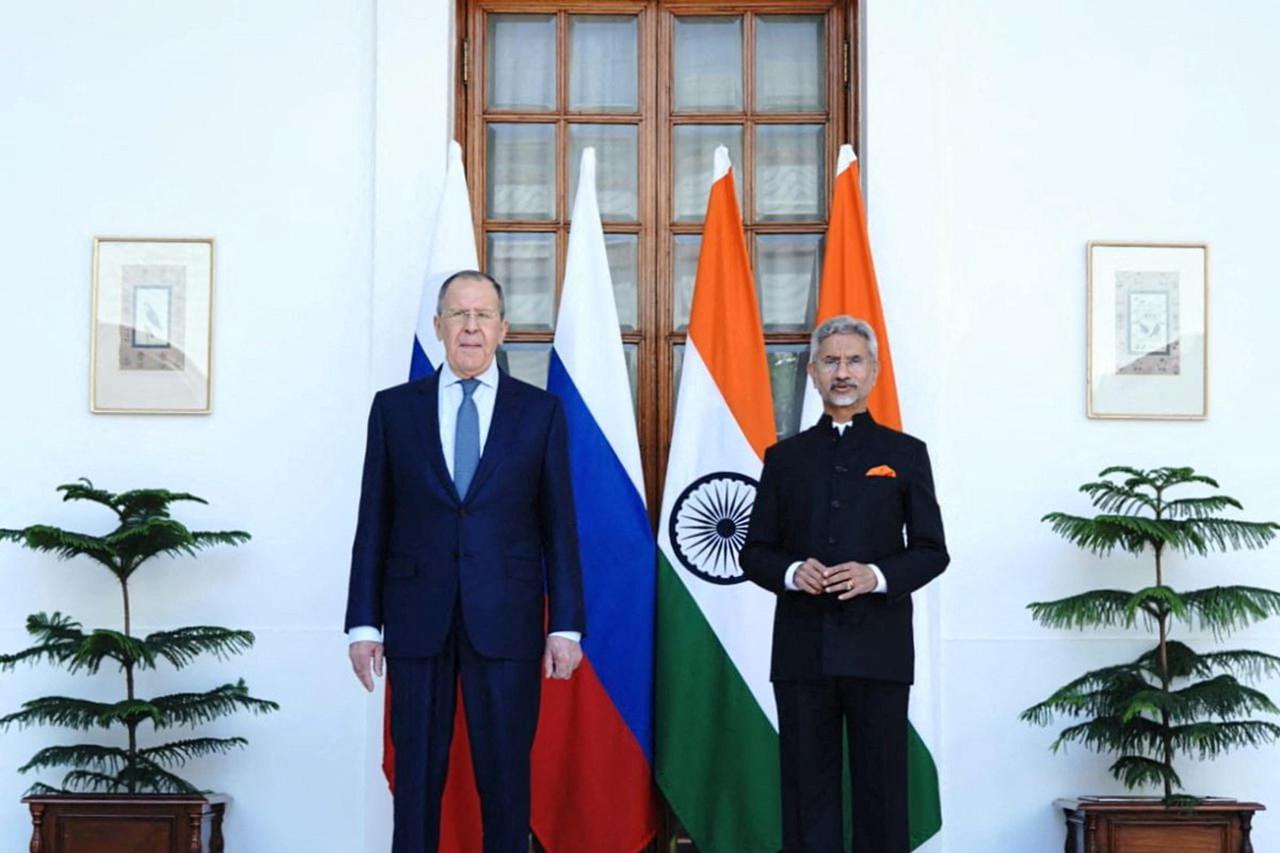 India's Foreign Minister Jaishankar and his Russian counterpart Lavrov are seen before their meeting in New Delhi