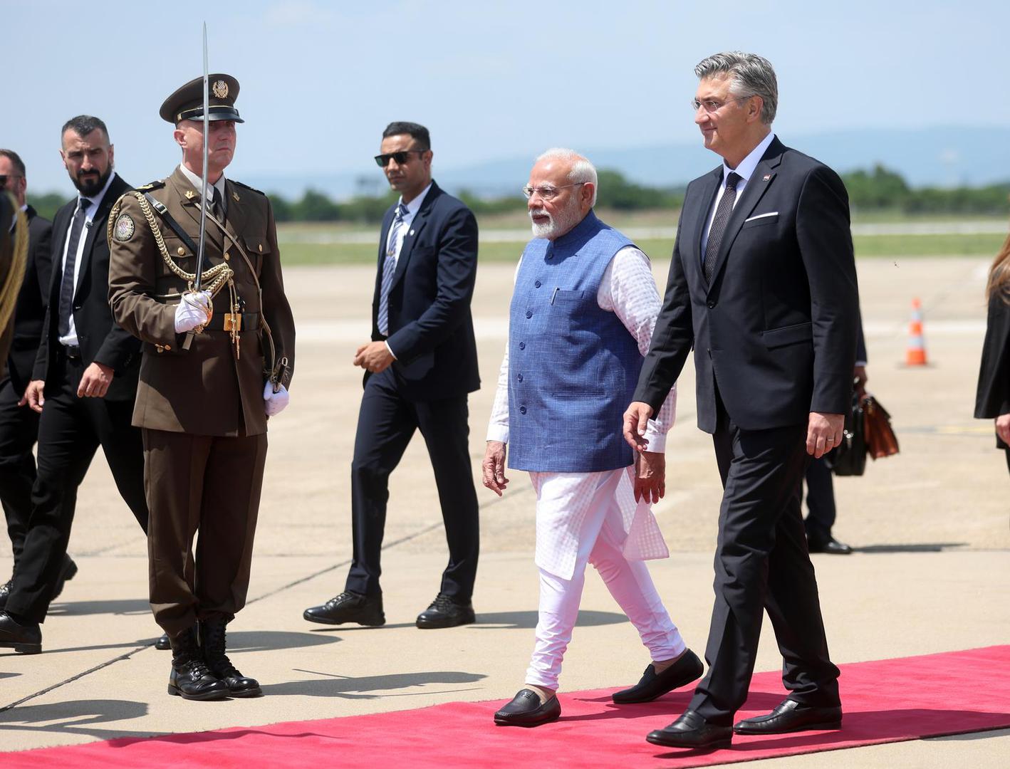 18.06.2025., Zagreb - Dolazak predsjednika Vlade Republike Indije Narendre Modija u Zracnu Luku "Franjo Tudjman" Photo: Slavko Midzor/PIXSELL