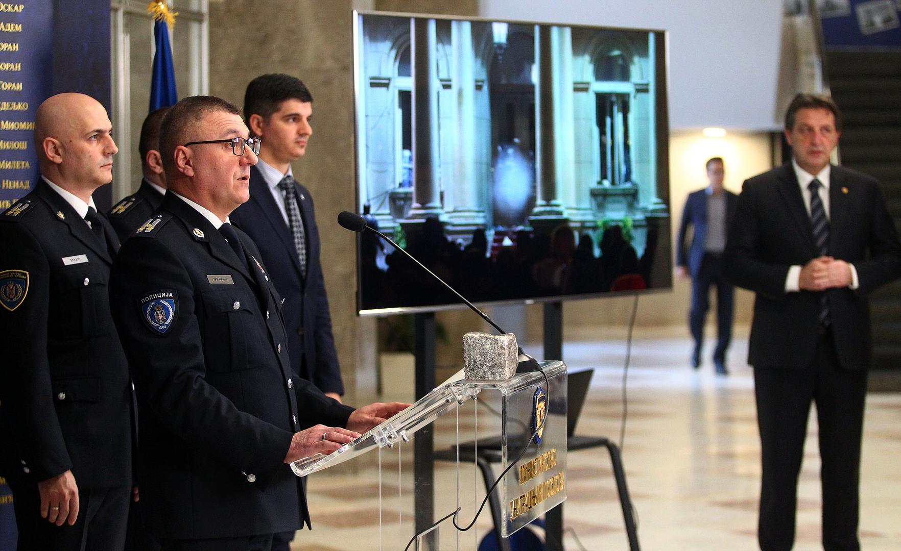 25, December, 2023, Belgrade -  Representatives of the Ministry of Internal Affairs held a media conference in the Palace of Serbia regarding last night's events during the protests in Belgrade. Head of the Police Administration, Ivica Ivkovic. Photo: A.K./ATAImages25, decembar, 2023, Beograd - Predstavnici Ministarstva unutrasnjih poslova odrzali su u Palati Srbija konferenciju za medije povodom sinocnih dogadjaja tokom protesta u Beogradu. Photo: A.K./ATAImages Photo: A.K./ATA images/PIXSELL
