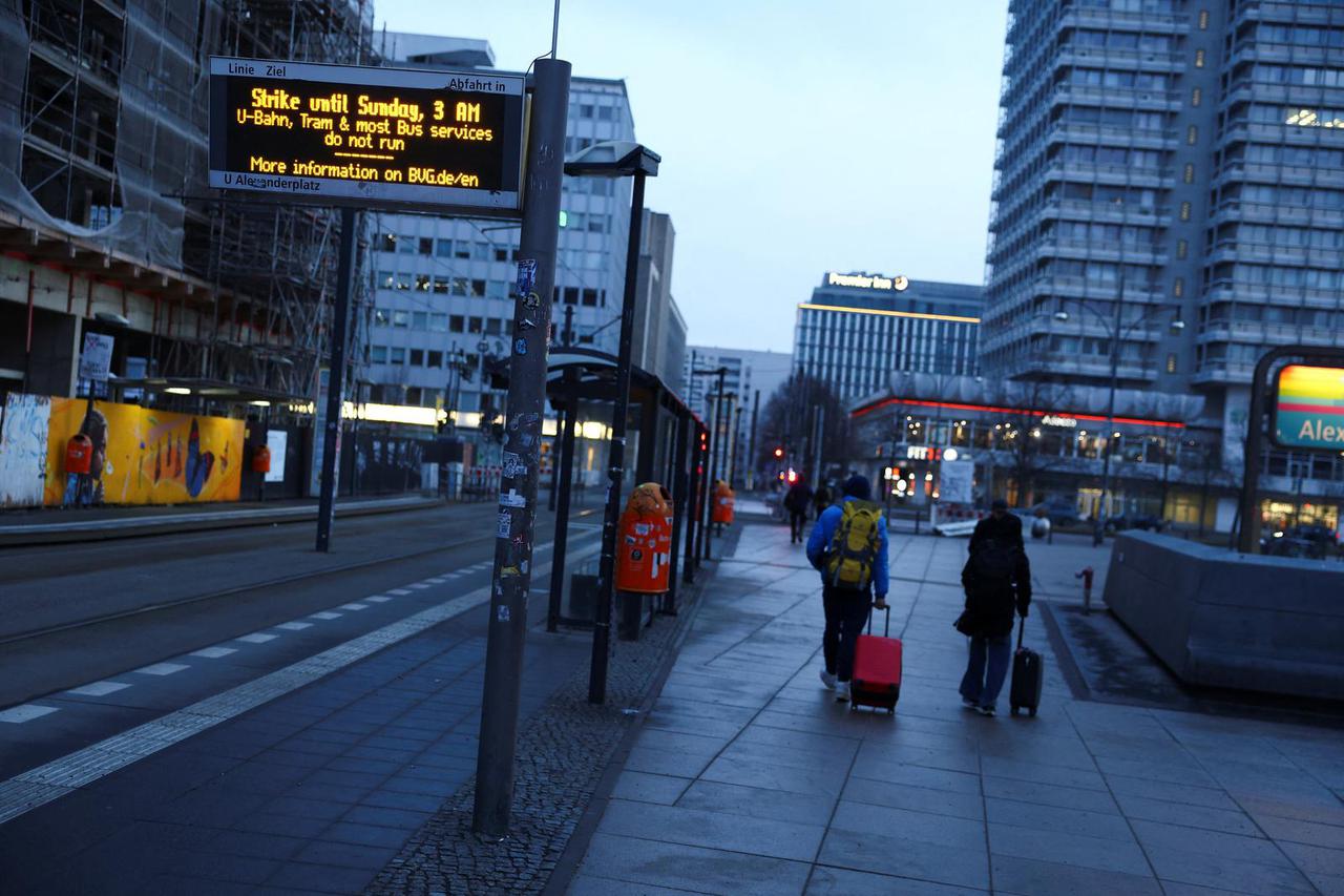 Trade union Verdi calls for a nationwide warning strike for higher wages and better working conditions, in Berlin