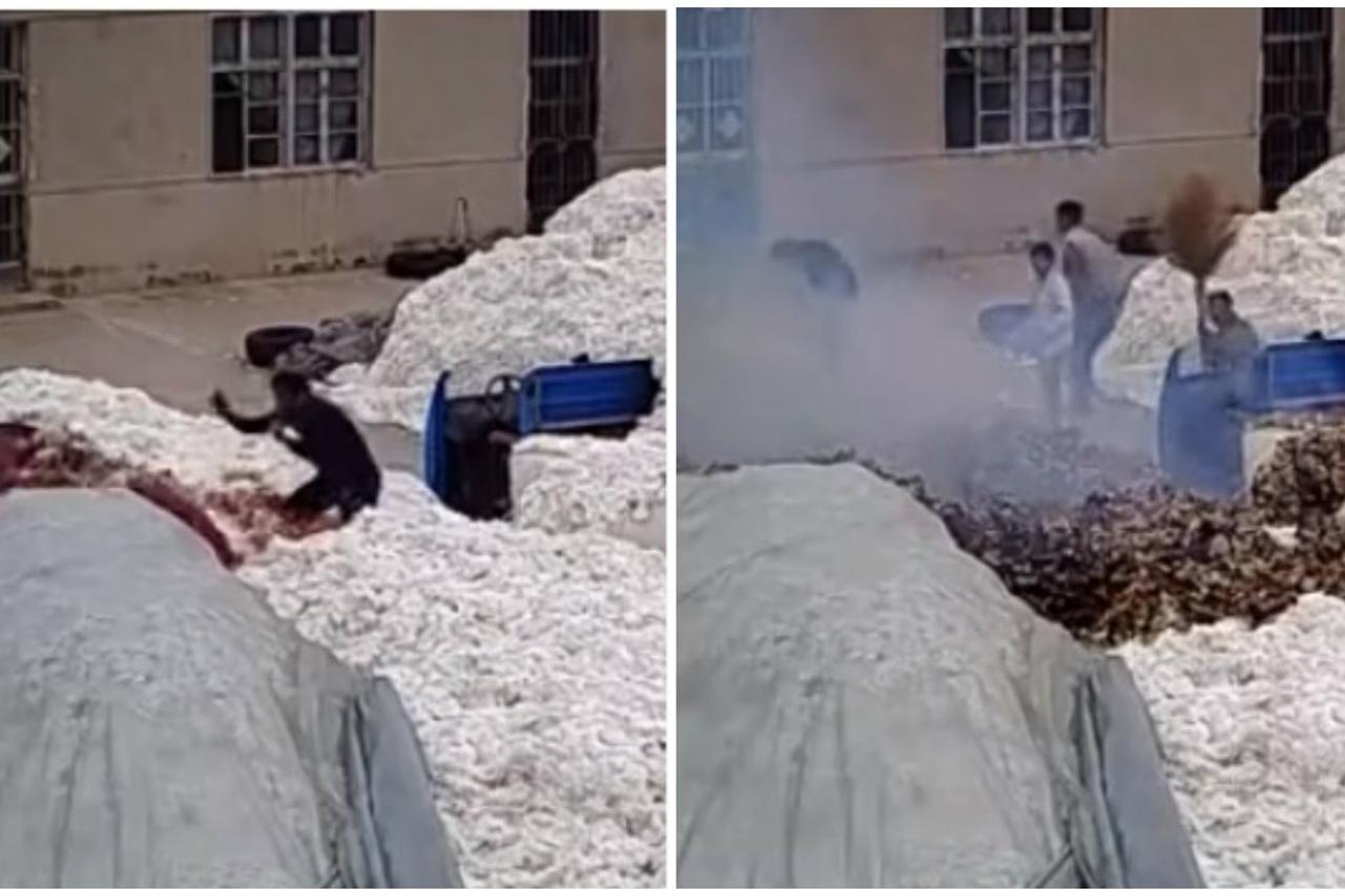 Požar u skladištu pamuka