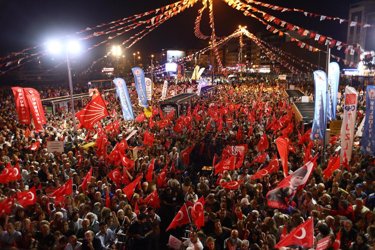 Protest against recent court ruling that ousted the main opposition CHP's Istanbul provincial leadership, in Istanbul