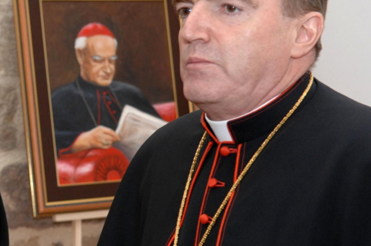 \'za unu.....11. 03. 2007. kula pokraj katedrale/kardinal bozanic na izlozbi portreta kardinala franje kuharica  snimio: zeljko hladika\'