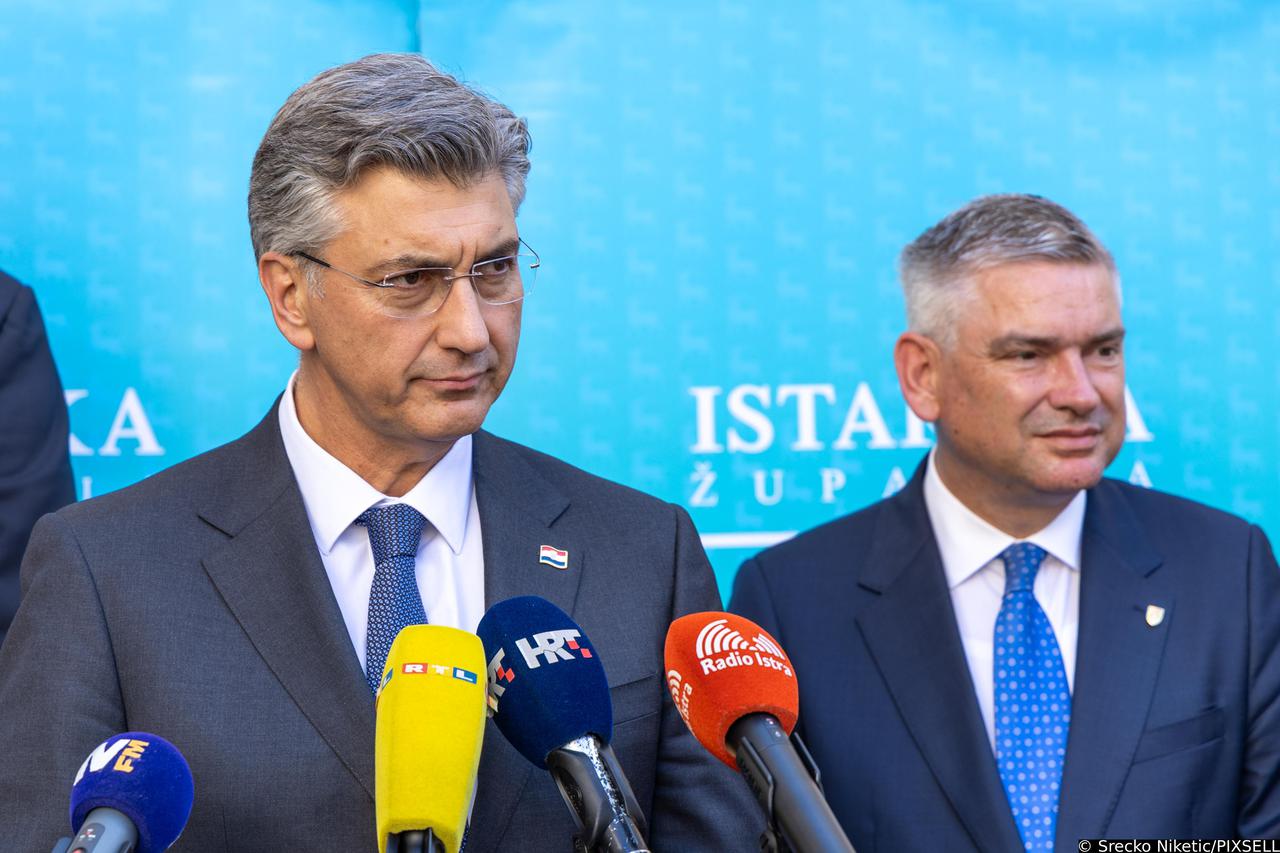 Pula: Izjave za medije Andreja Plenkovića i Borisa Miletića