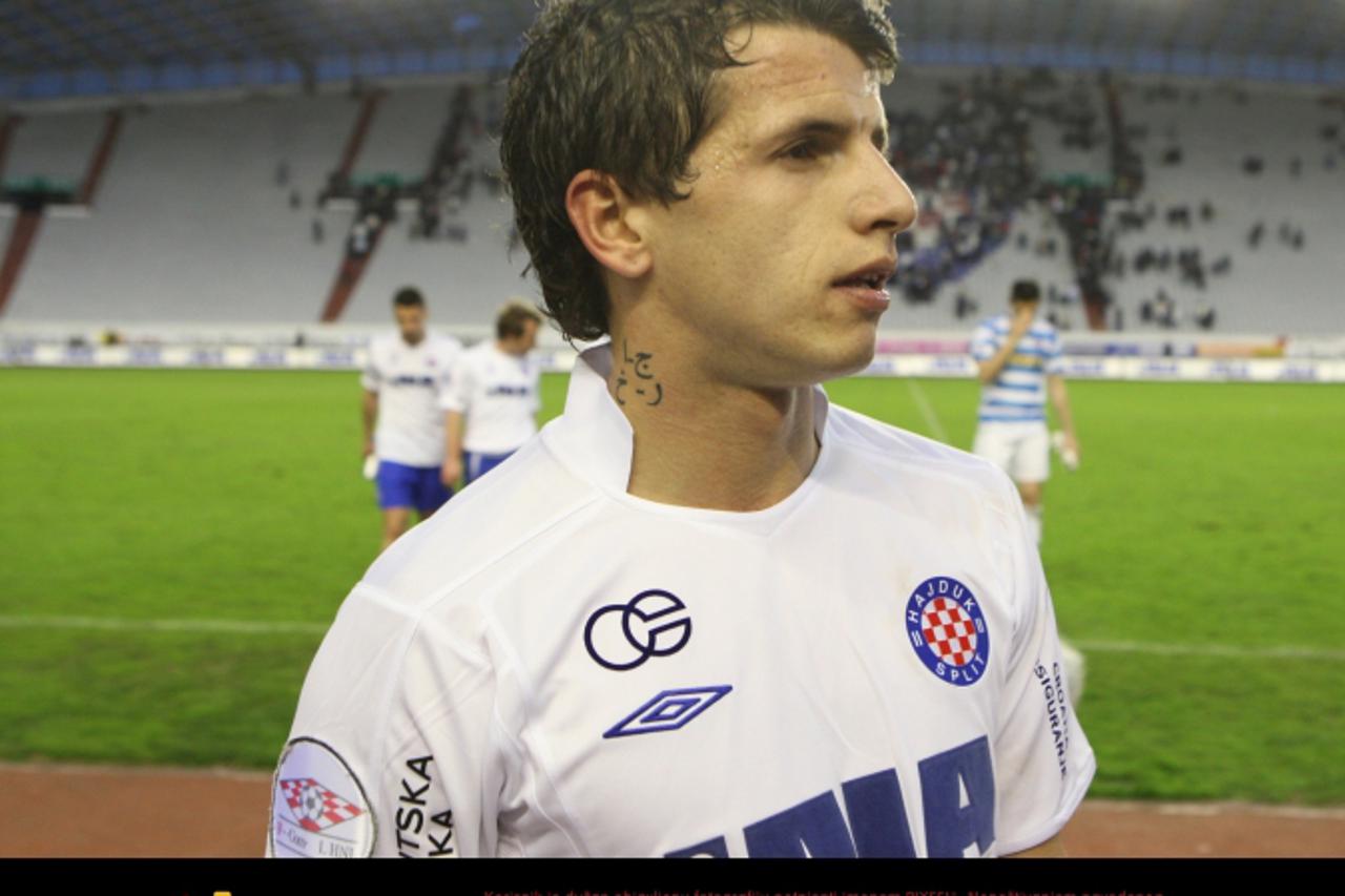 '28.02.2008.,Split - Utakmica 1.HNL na Poljudu.Hajduk-Slaven Belupo.Anas Sharbini na zavrsetku utakmice. Photo: Ivo Cagalj/PIXSELL'