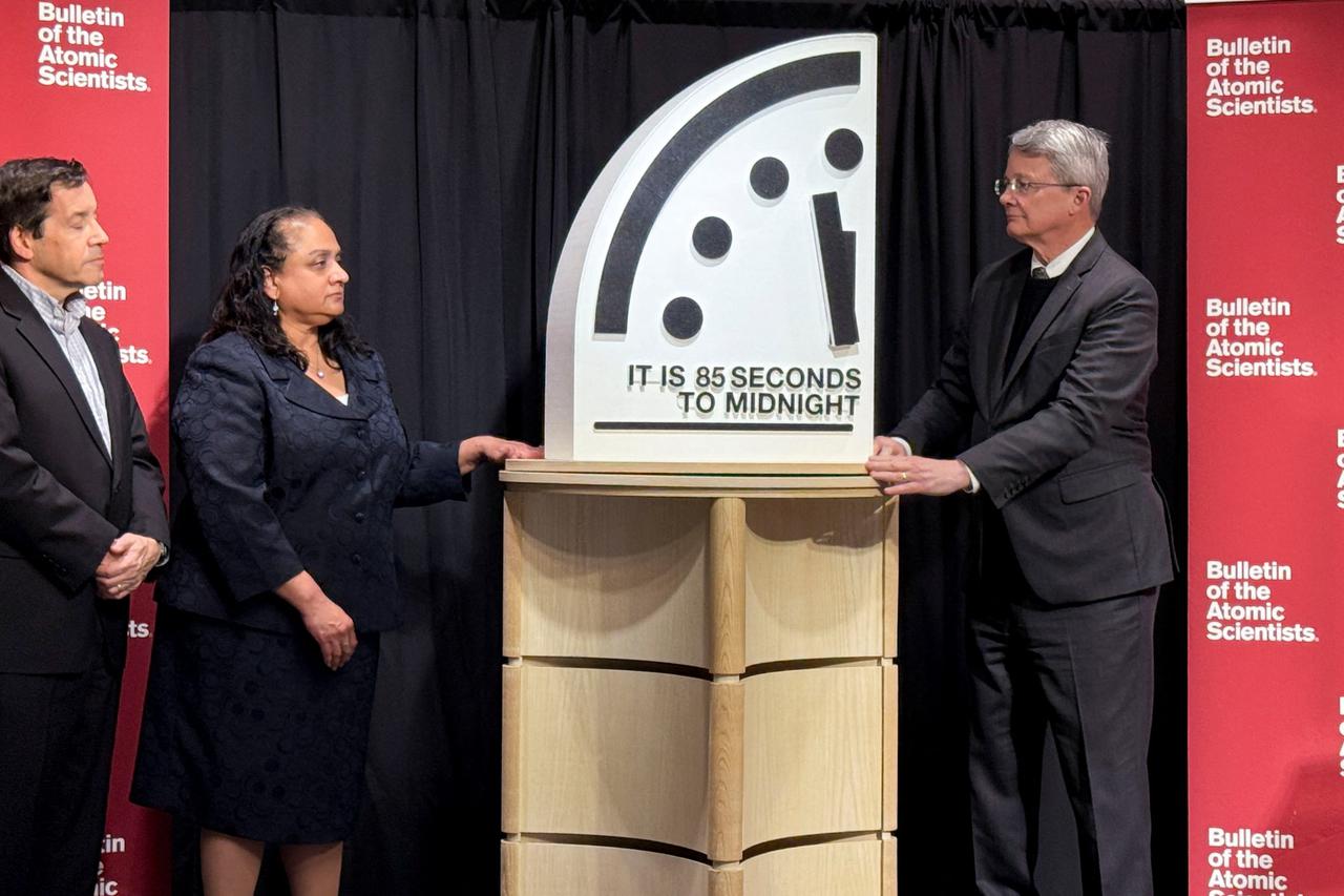 Bulletin of the Atomic Scientists hold Doomsday Clock announcement in Washington