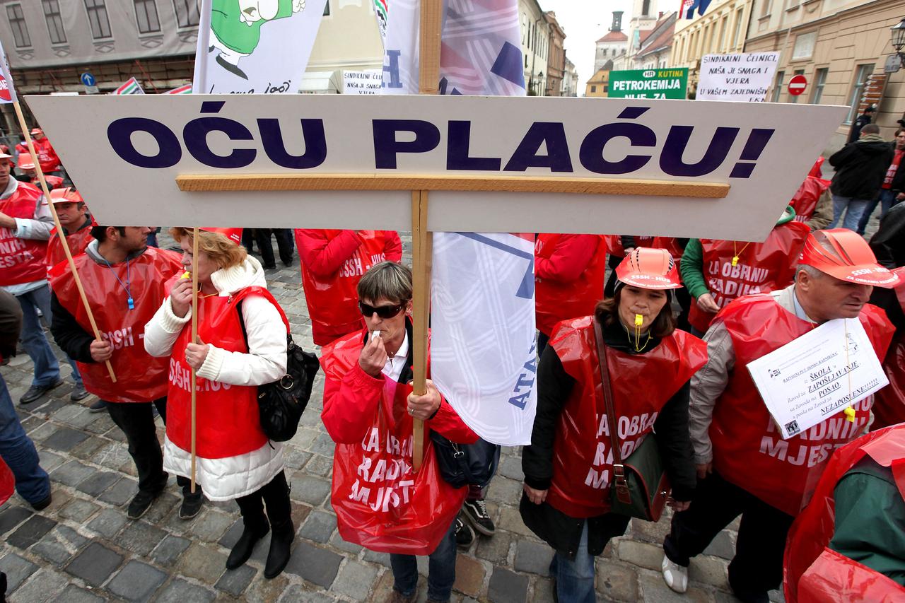 22.11.2012., Zagreb - Prosvjed sindikalista  pod motom 