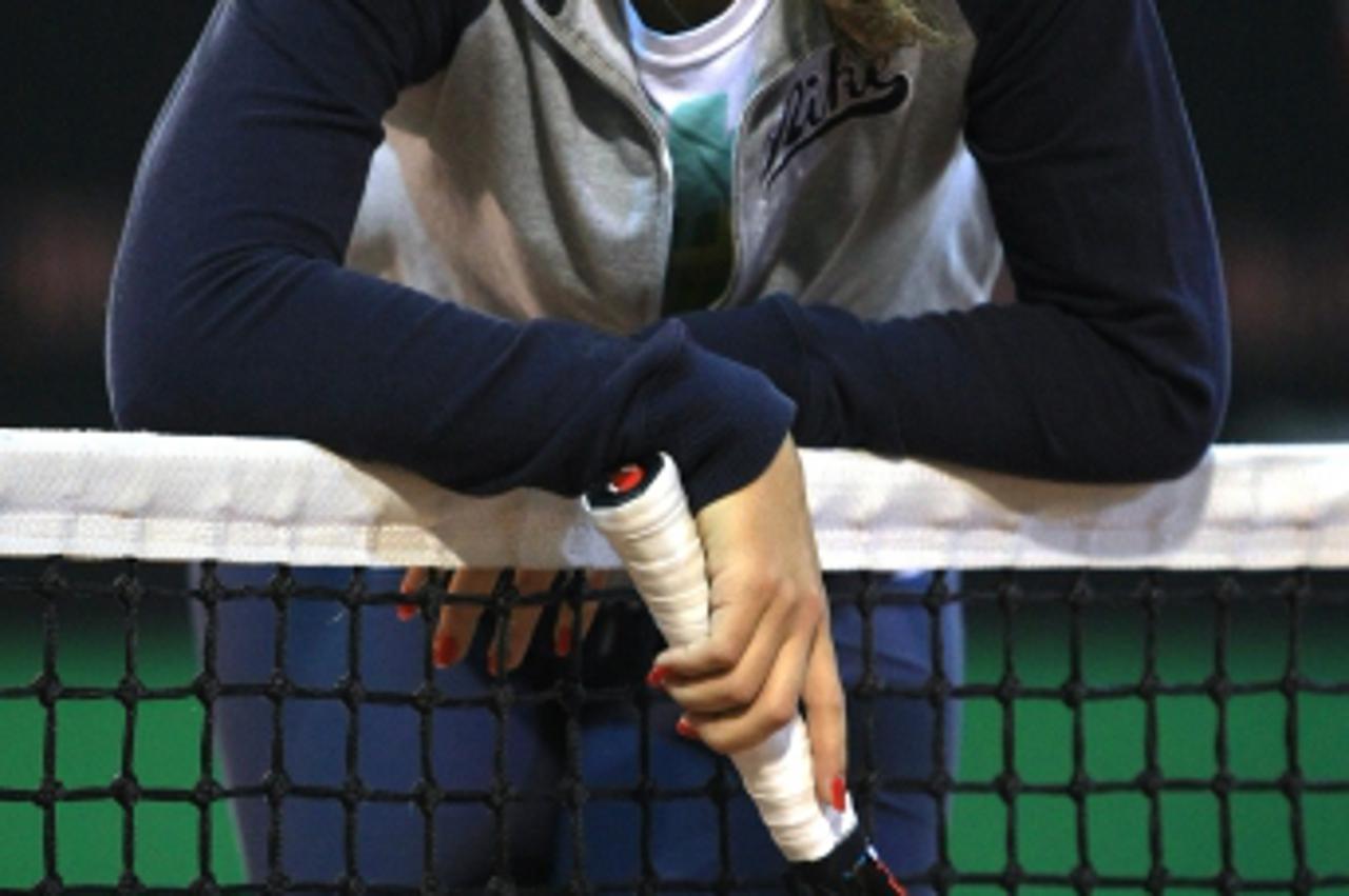 '31.01.2013., Zagreb - Teniski centar HTS-a. Ana Konjuh, mlada 15-godisnja hrvatska tenisacica, juniorska pobjednica Australian Opena. Photo: Marko Prpic/PIXSELL'