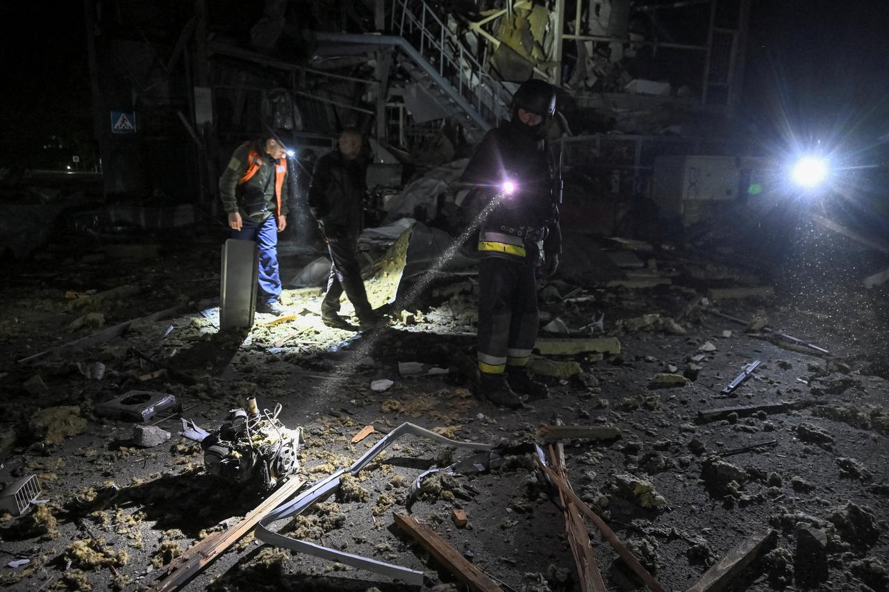 Aftermath of a Russian drone strike in Zaporizhzhia