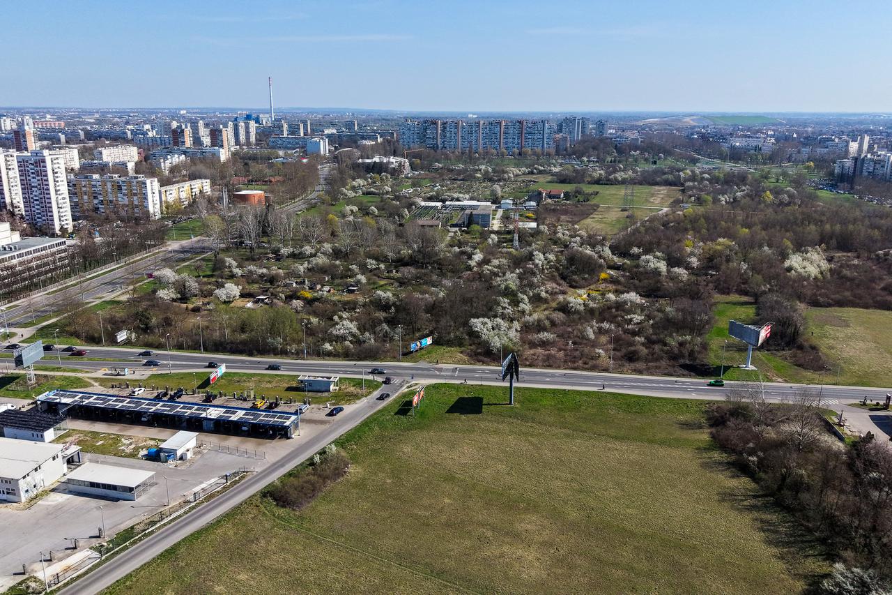 Zagreb: Pogled iz zraka na područje Novog Zagreba gdje će biti izgrađen veliki park