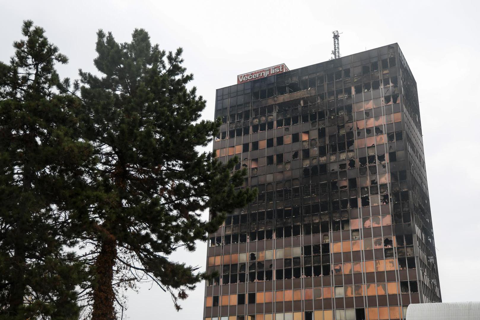 20.11.2025., Zagreb - Vjesnikov neboder dva dana nakon pozara. Photo: Igor Kralj/PIXSELL