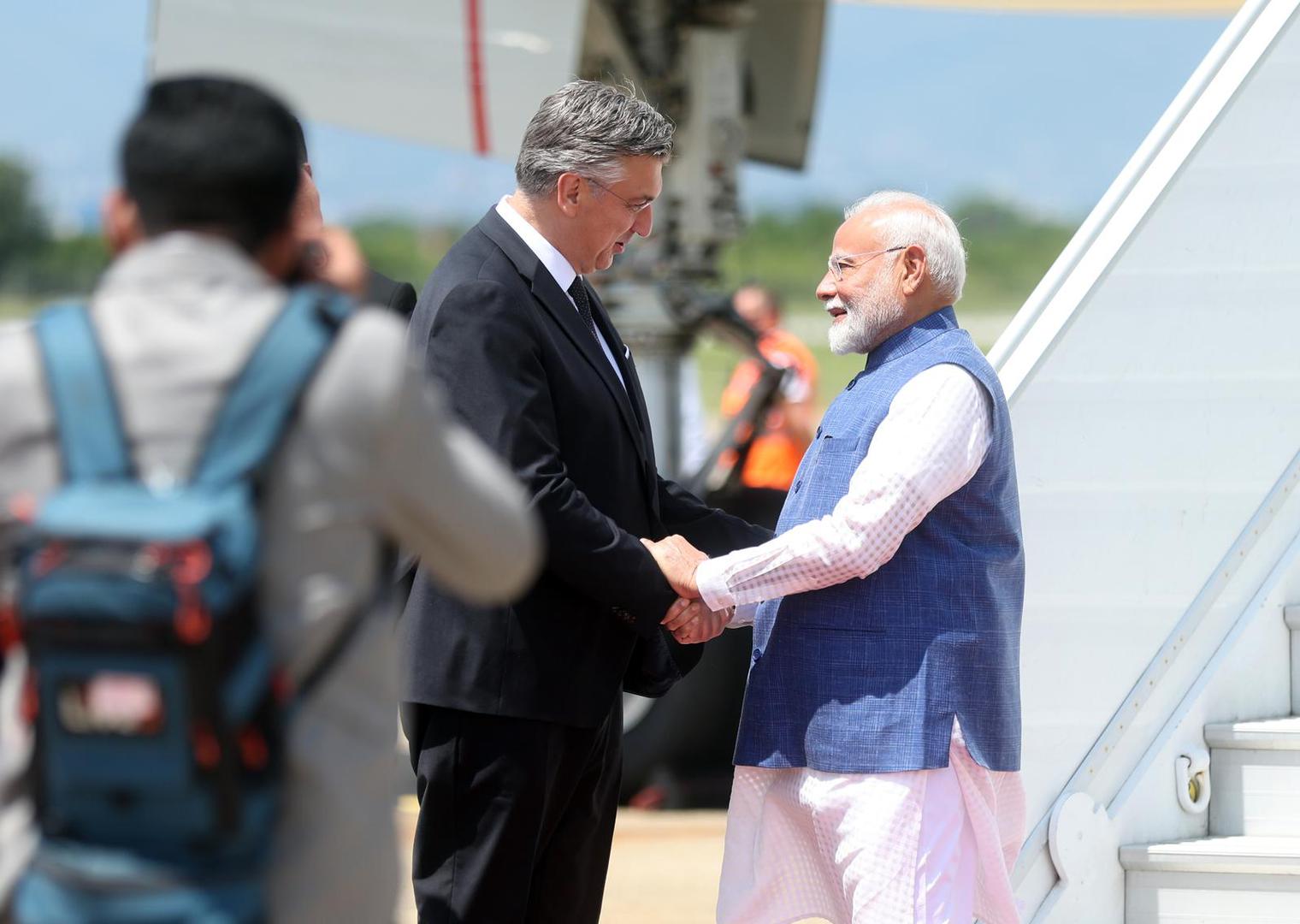 18.06.2025., Zagreb - Dolazak predsjednika Vlade Republike Indije Narendre Modija u Zracnu Luku "Franjo Tudjman" Photo: Slavko Midzor/PIXSELL